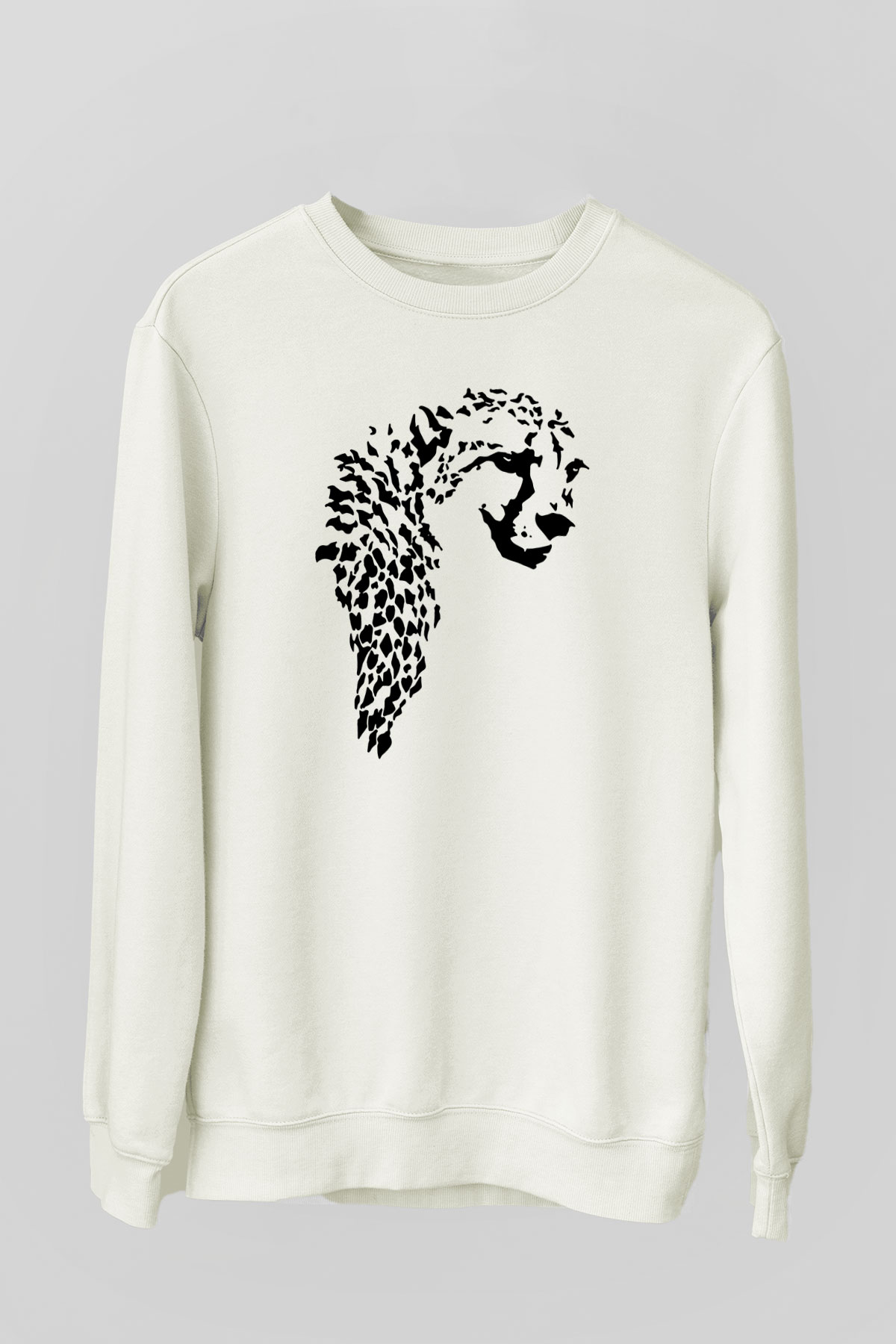 Çita Beyaz Unisex Sweatshirt