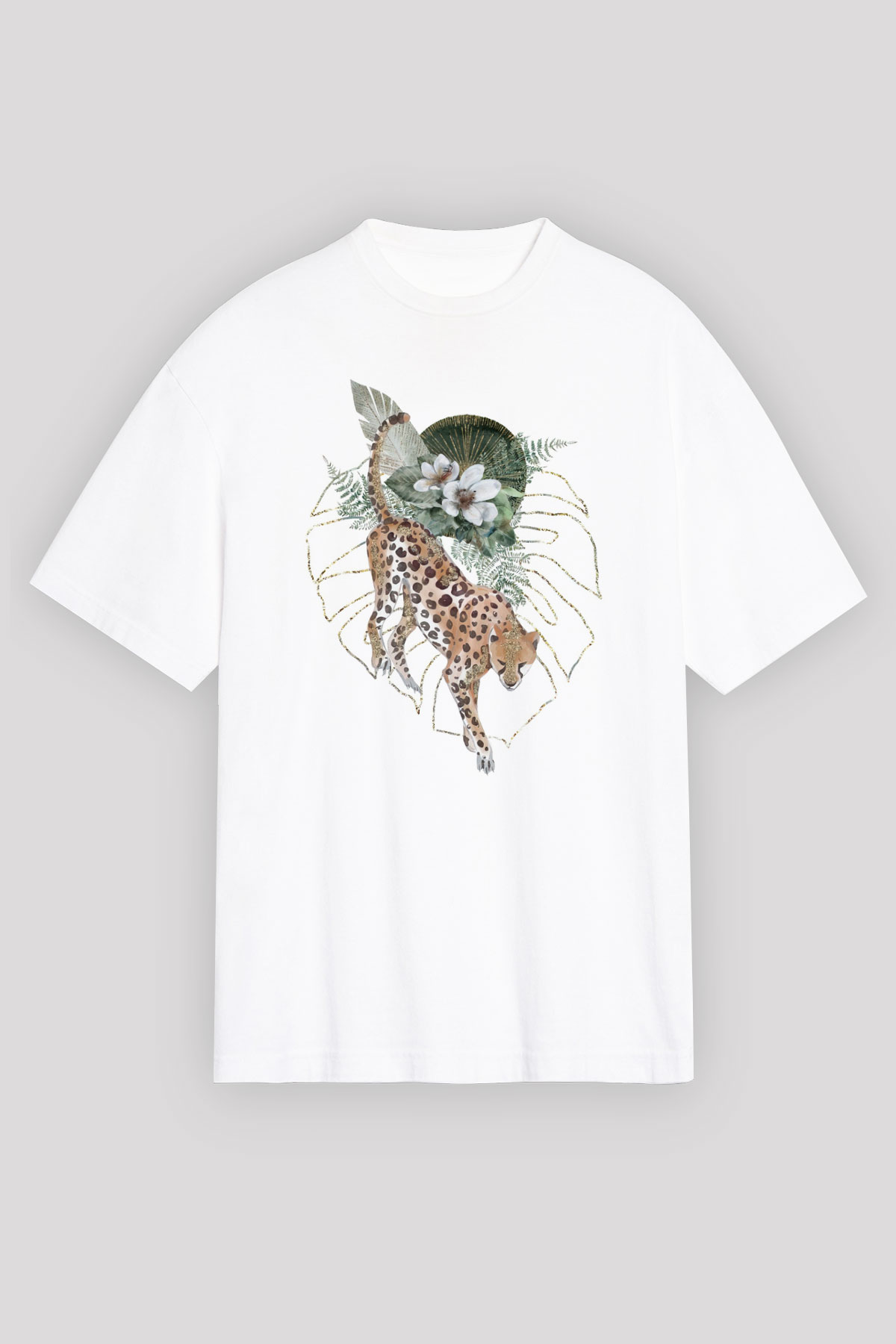 Çita Beyaz Unisex Tişört T-Shirt - TişörtFabrikası