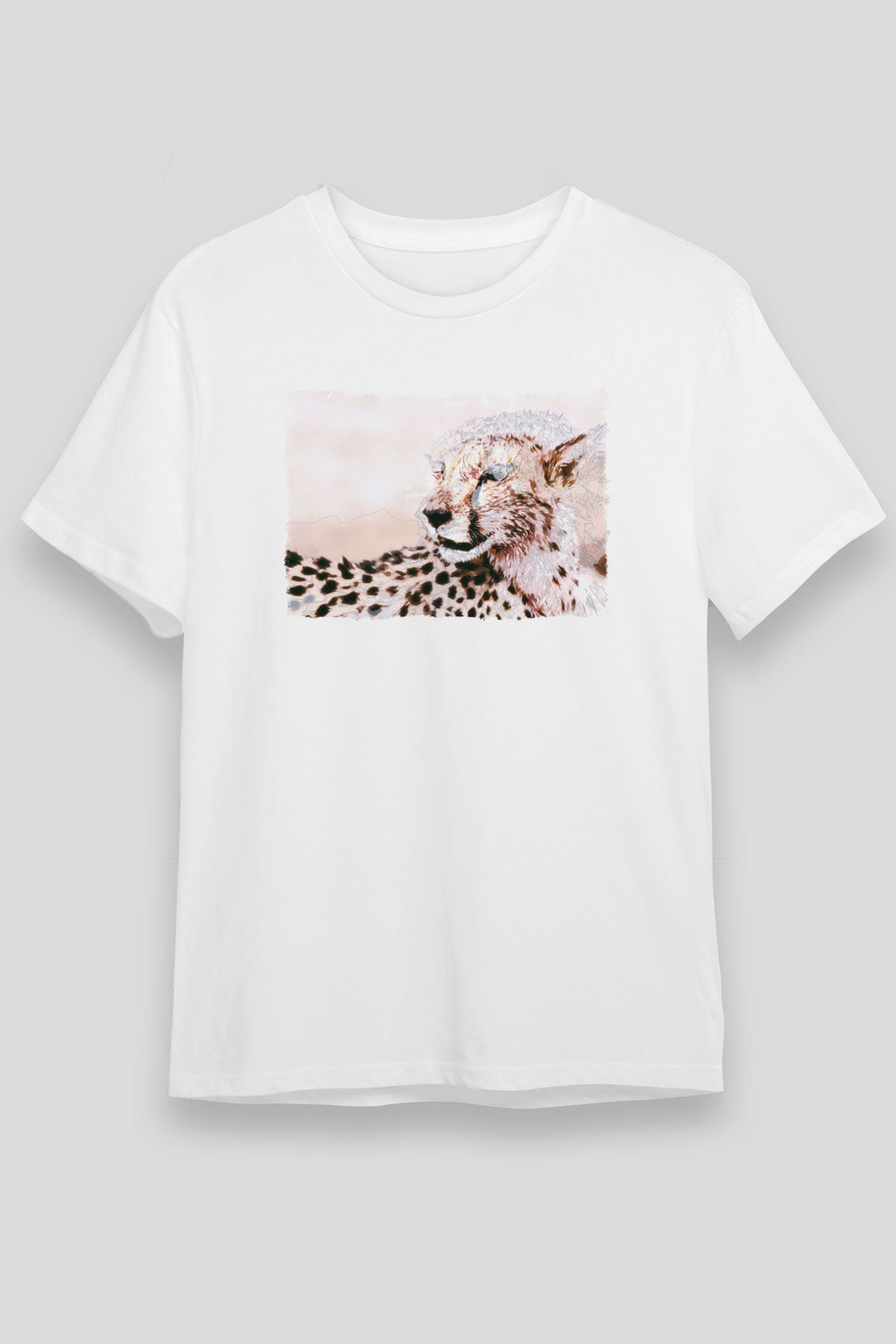 Çita Beyaz Unisex Tişört T-Shirt - TişörtFabrikası