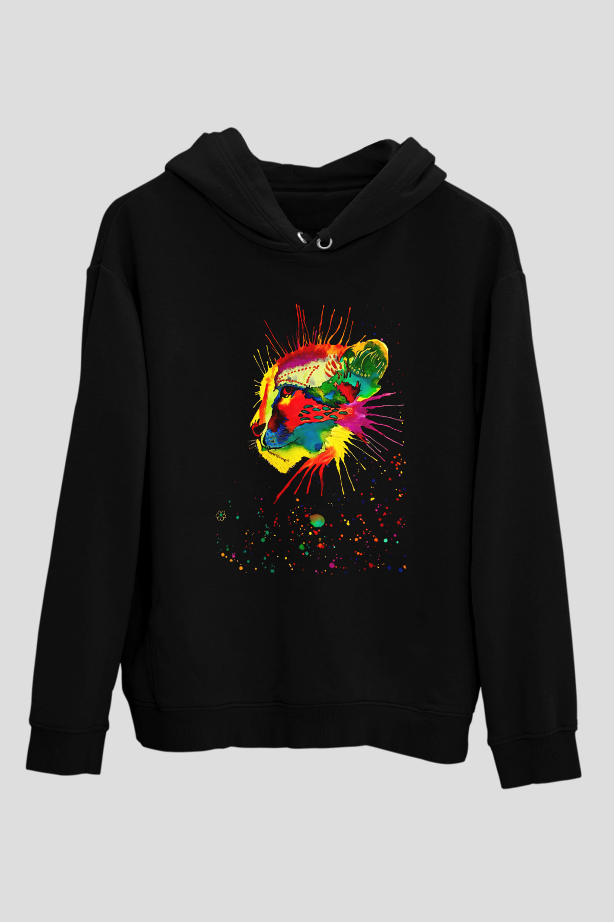 Çita Siyah Unisex Hoodie