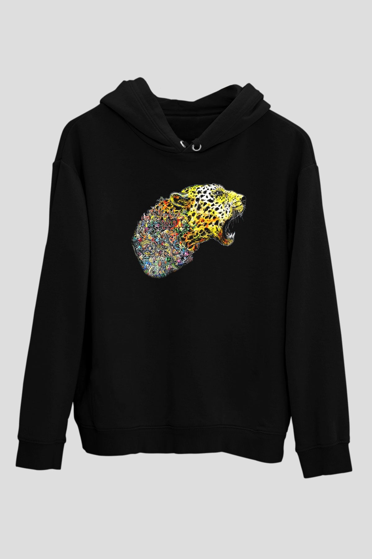 Çita Siyah Unisex Hoodie