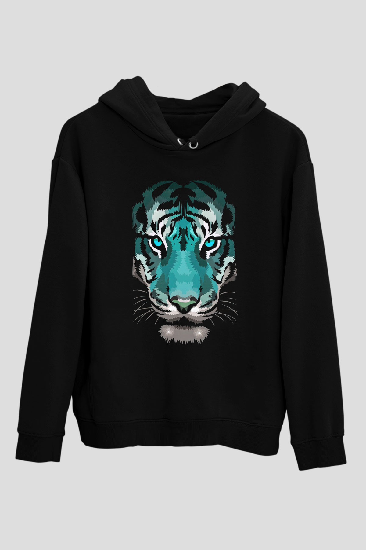Çita Siyah Unisex Kapüşonlu Sweatshirt