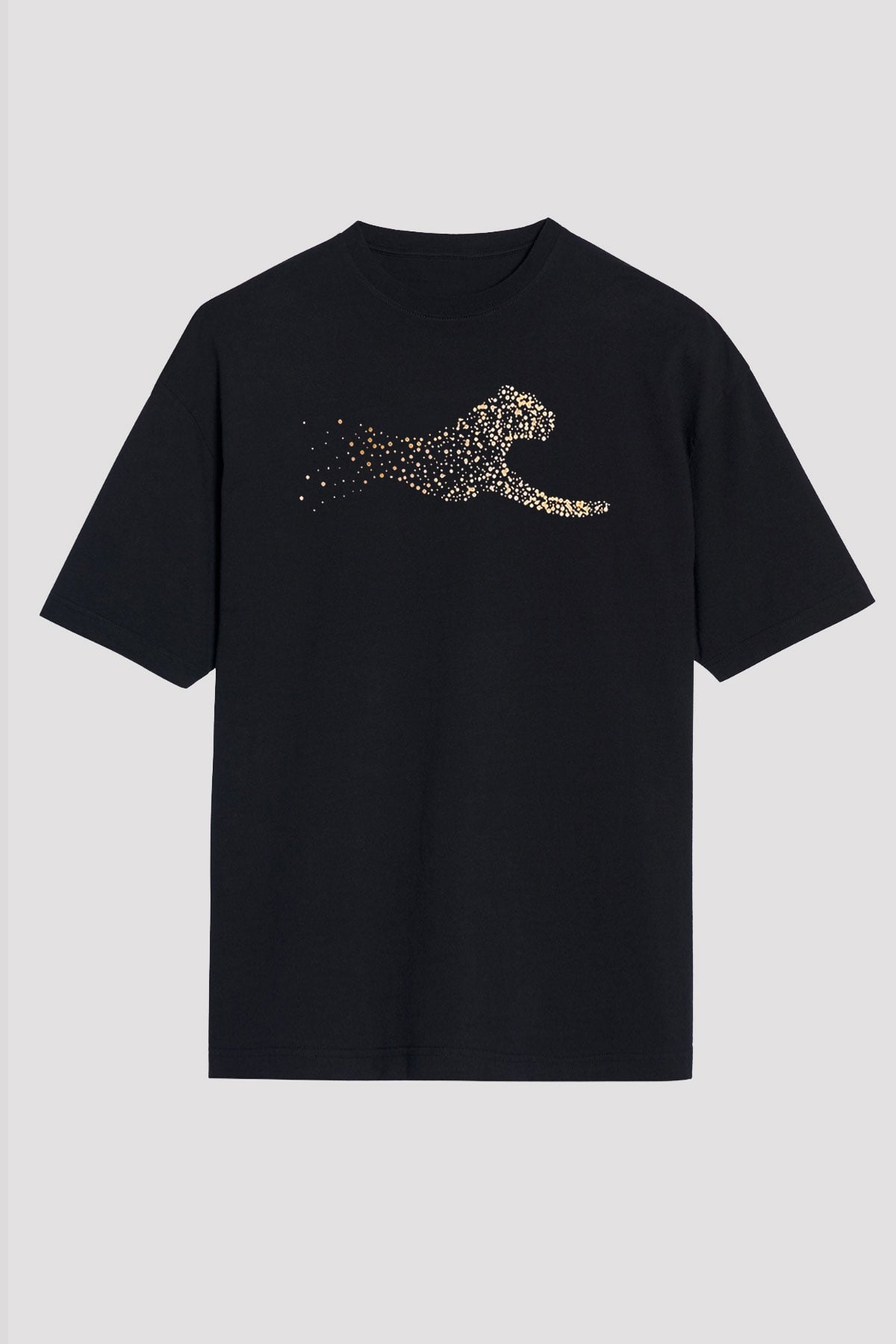 Çita Siyah Unisex Oversize Tişört T-Shirt