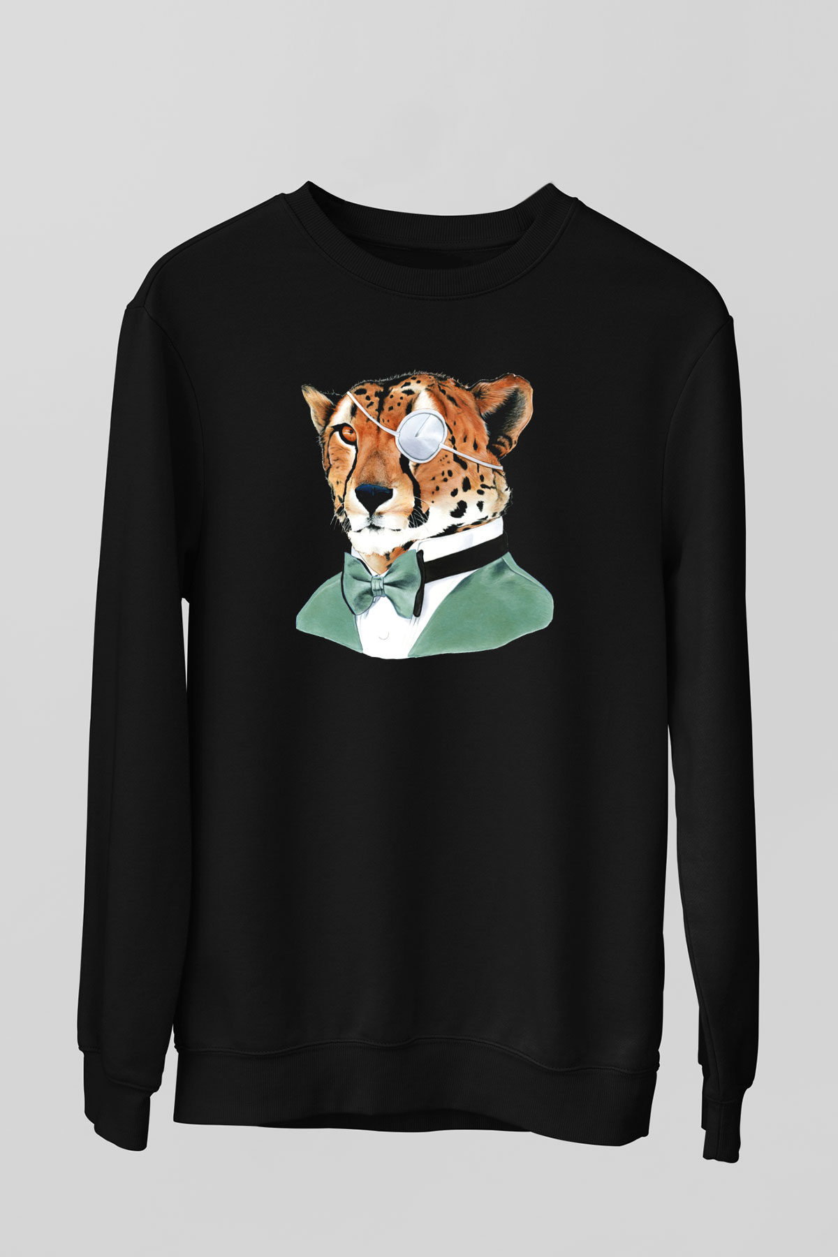 Çita Siyah Unisex Sweatshirt