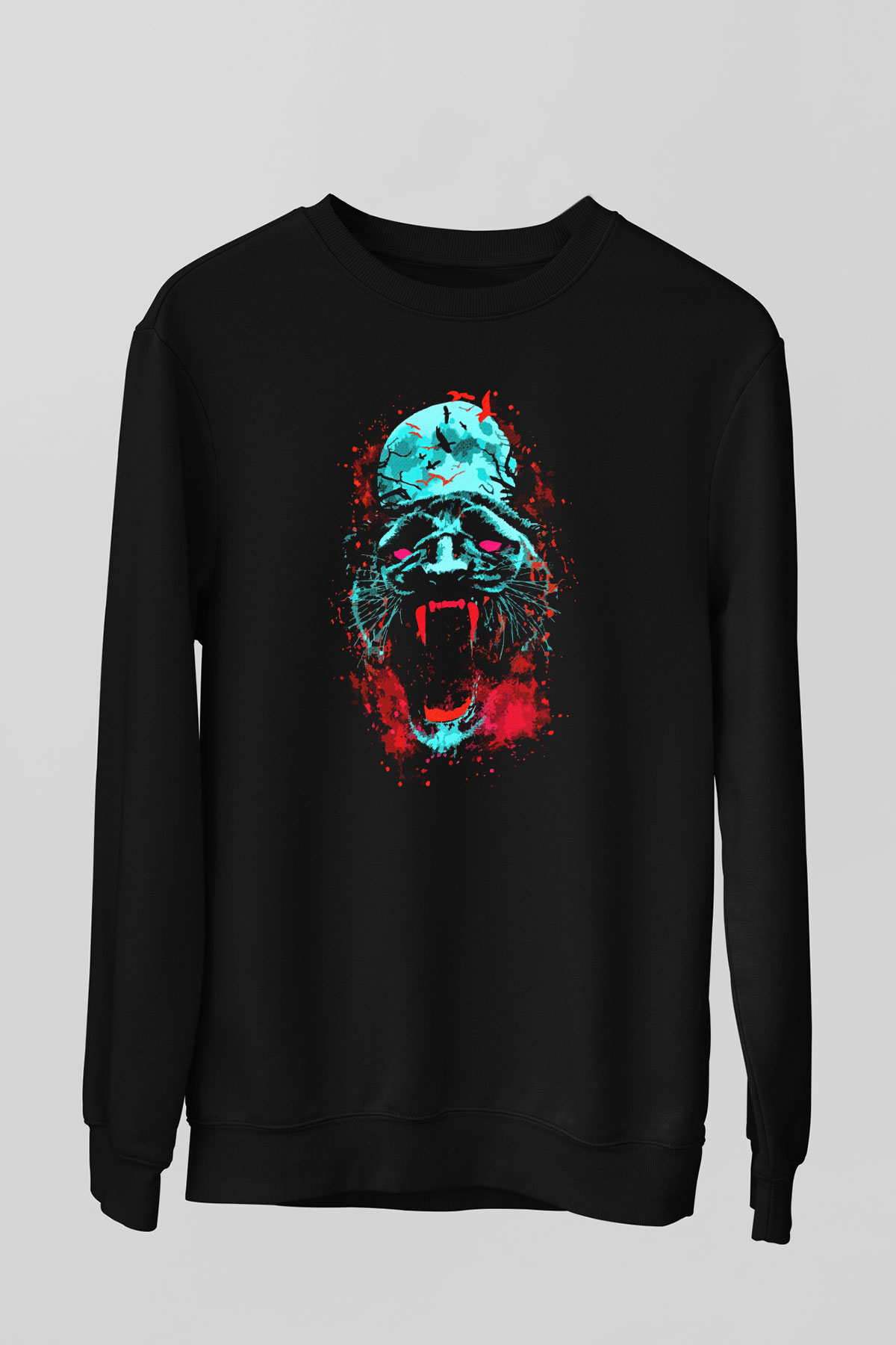 Çita Siyah Unisex Sweatshirt