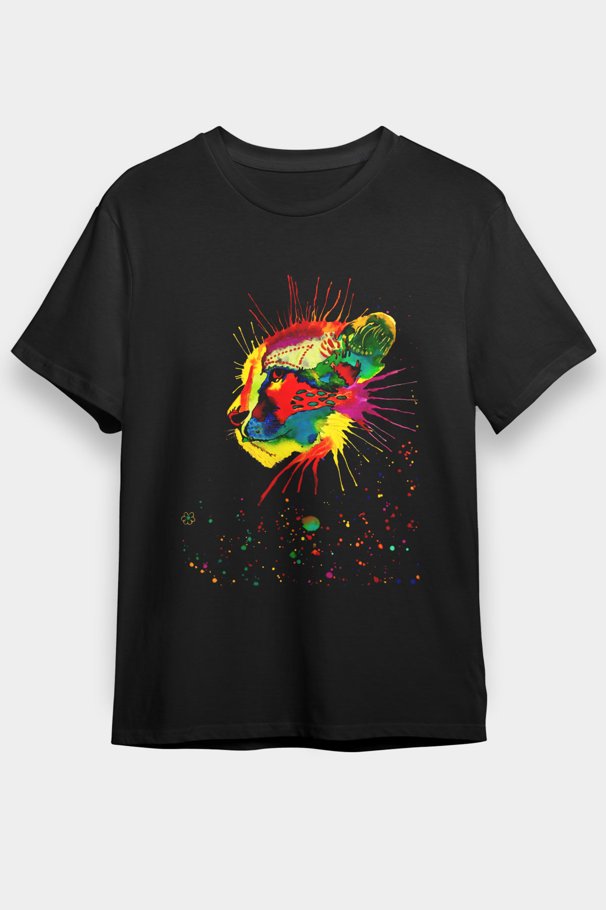 Çita Siyah Unisex Tişört T-Shirt - TişörtFabrikası