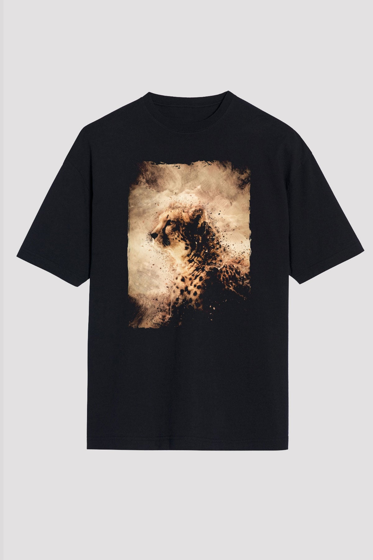 Çita Siyah Unisex Tişört T-Shirt - TişörtFabrikası