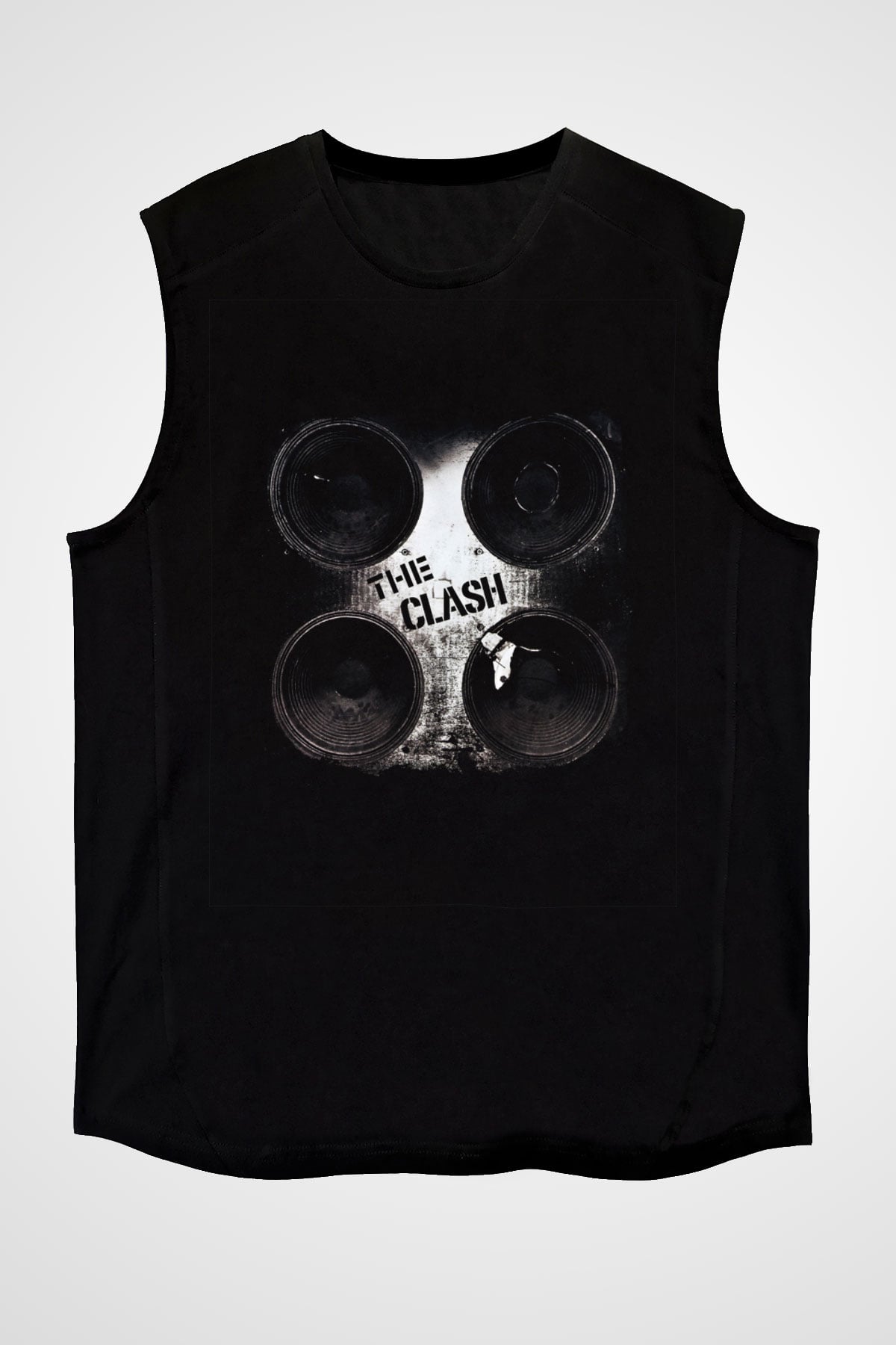Clash (The) Baskılı Unisex Siyah Kolsuz Tişört