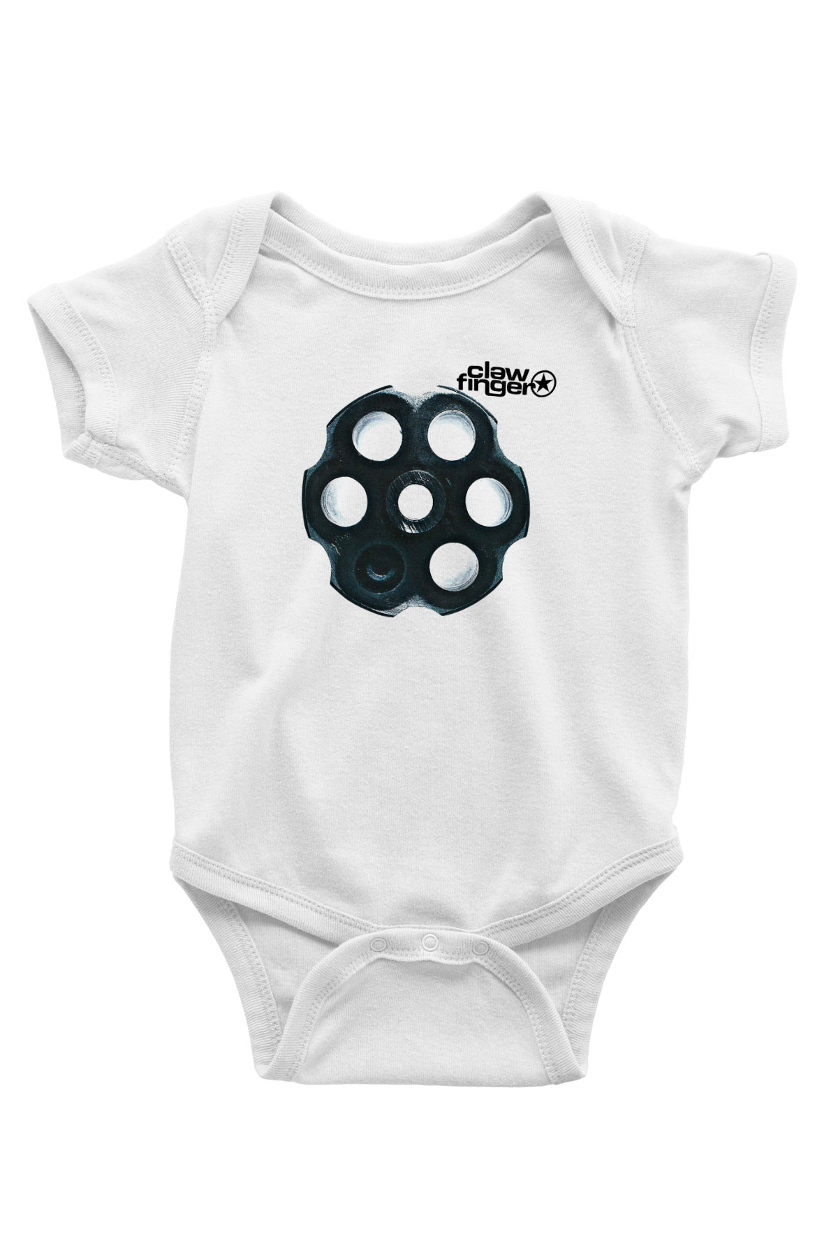 Clawfinger Baskılı Unisex Beyaz Bebek Body - Zıbın