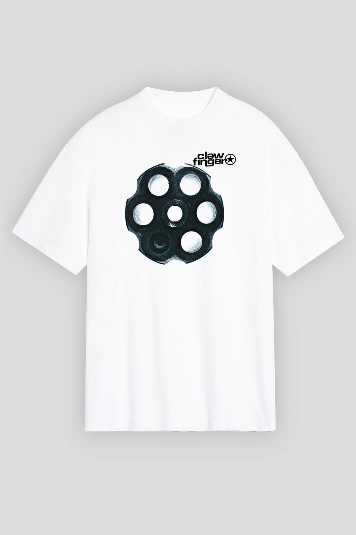 Clawfinger Baskılı Unisex Beyaz Oversize Tişört