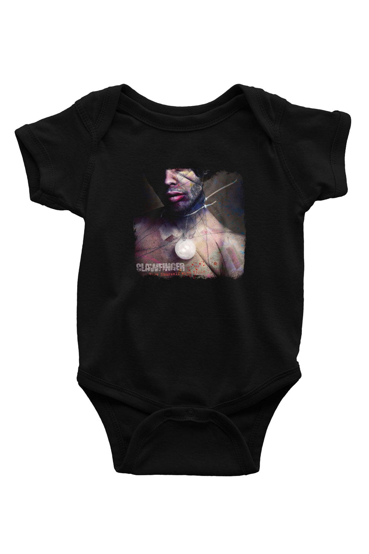 Clawfinger Baskılı Unisex Siyah Bebek Body - Zıbın
