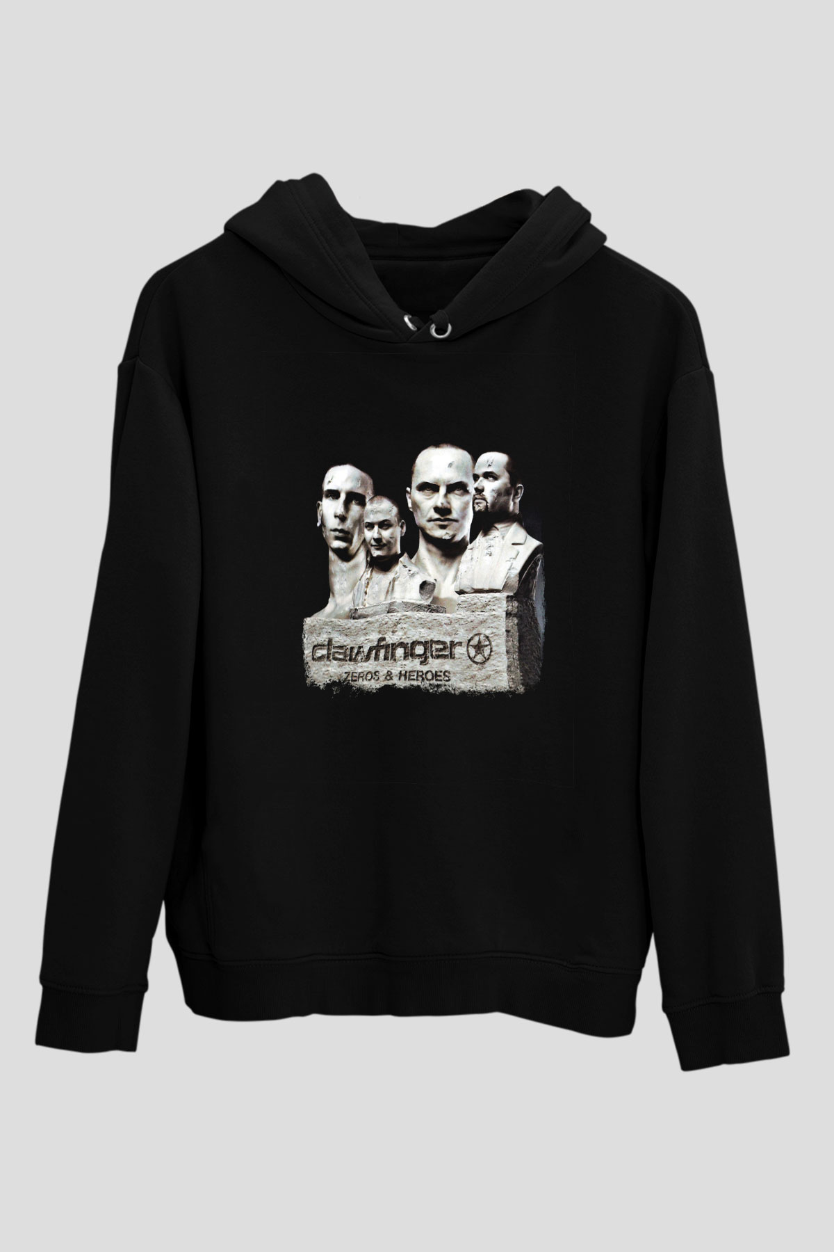 Clawfinger Baskılı Unisex Siyah Hoodie