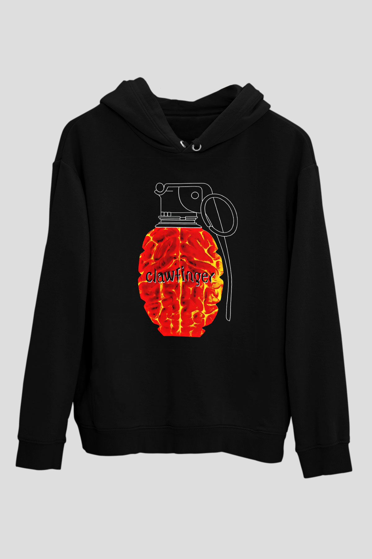 Clawfinger Baskılı Unisex Siyah Hoodie