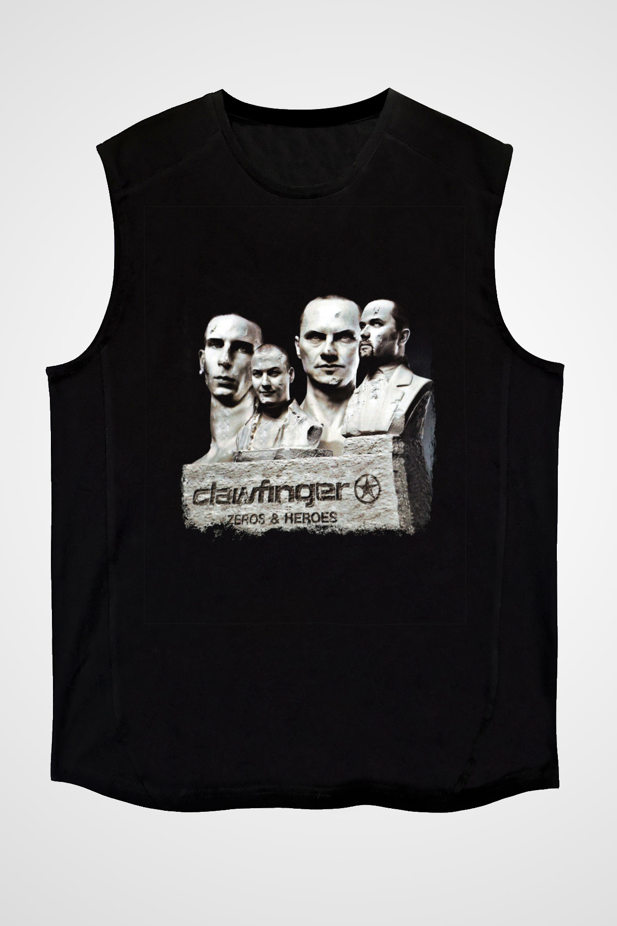 Clawfinger Baskılı Unisex Siyah Kolsuz Tişört