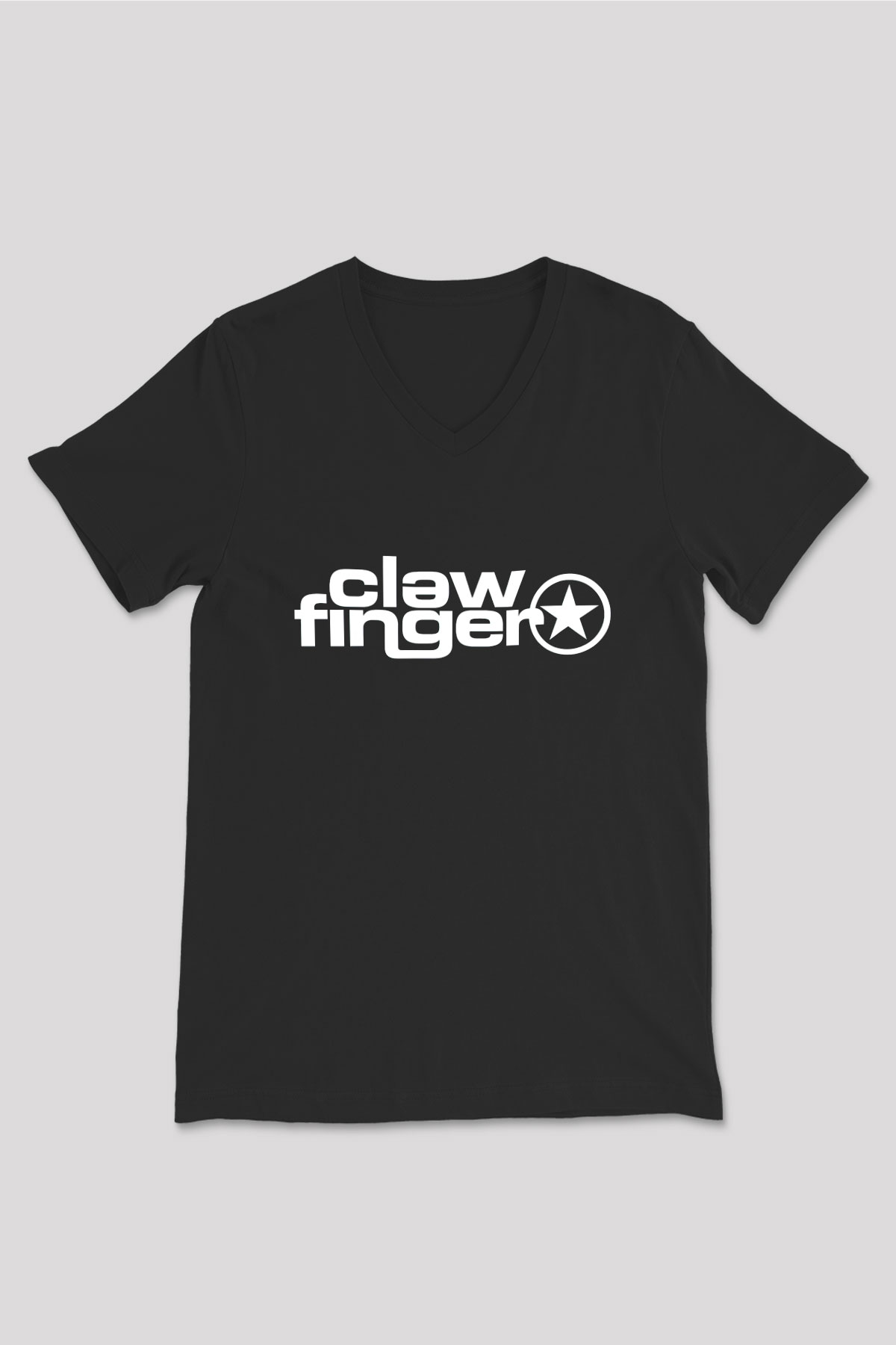 Clawfinger Siyah Unisex V Yaka Tişört