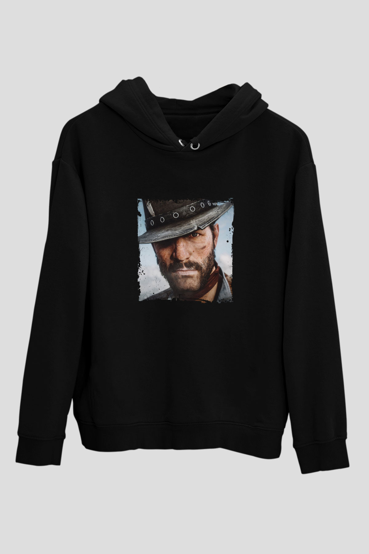 Clint Eastwood Baskılı Unisex Siyah Hoodie