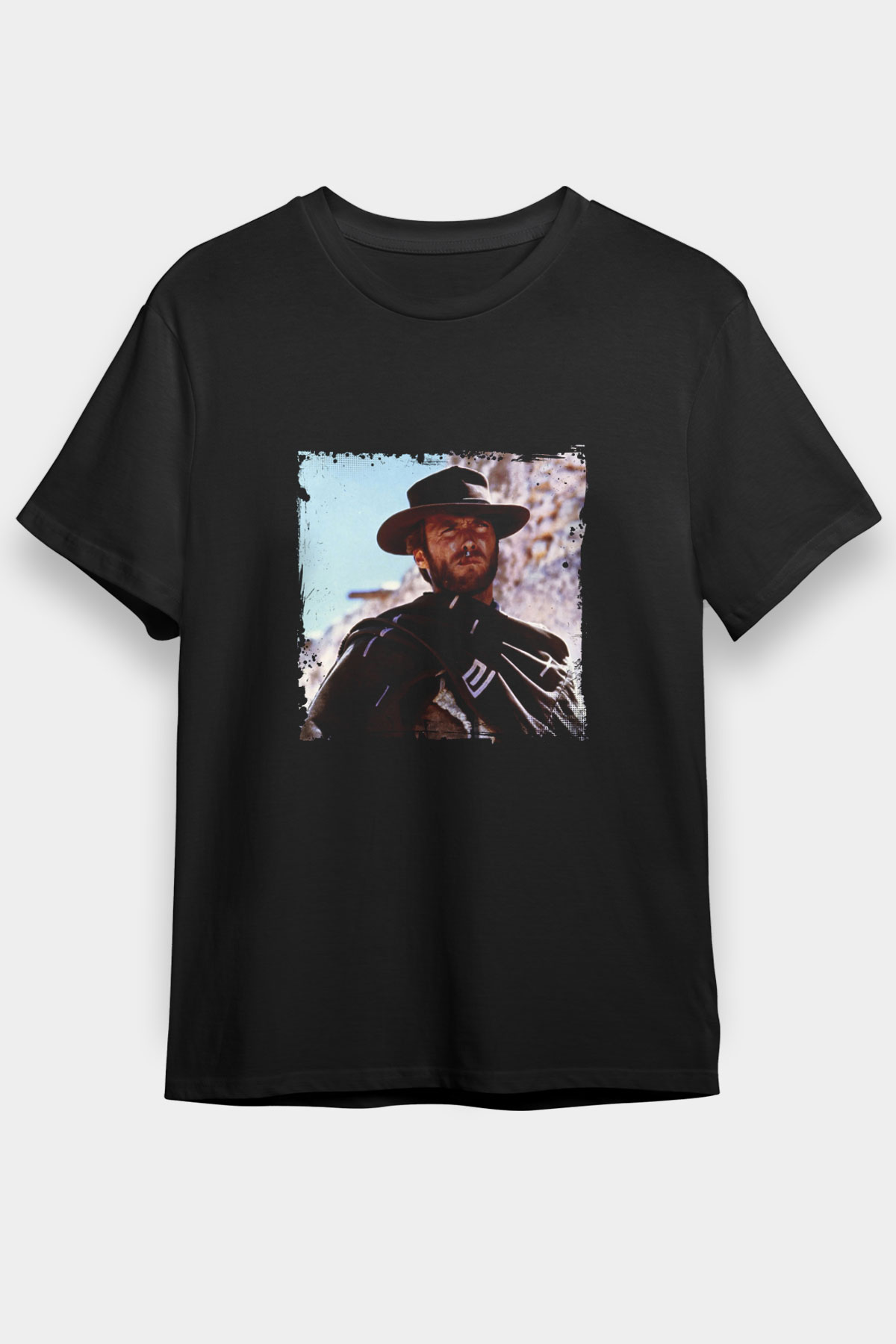 Clint Eastwood Baskılı Unisex Siyah Tişört