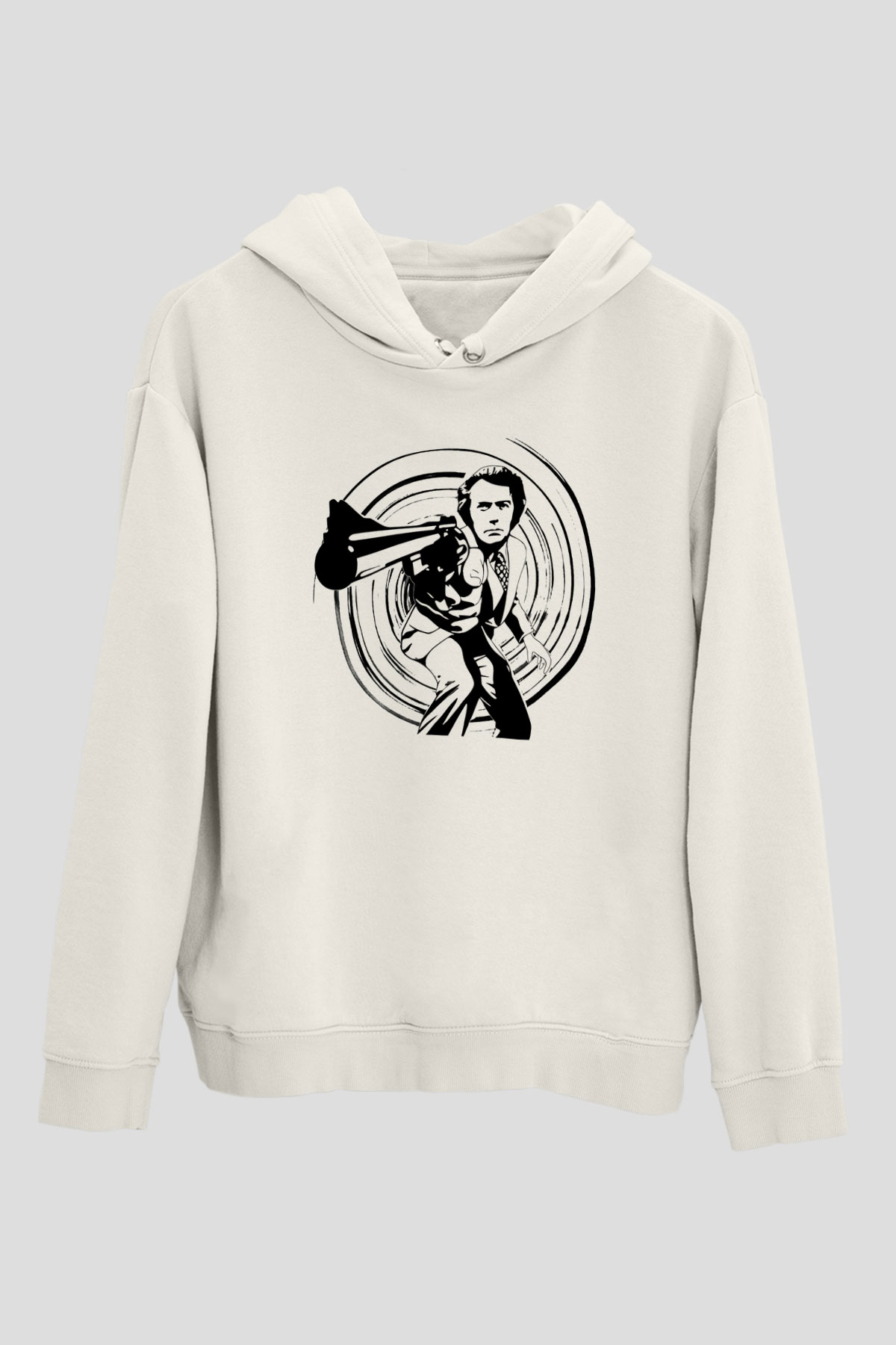Clint Eastwood Beyaz Unisex Kapşonlu Sweatshirt