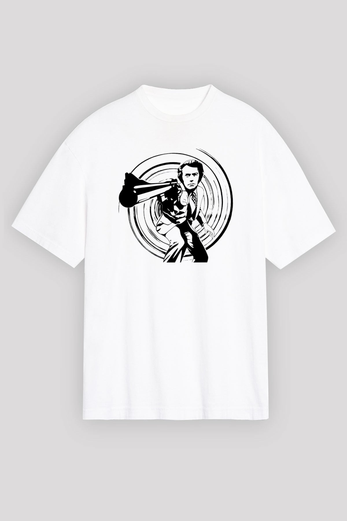 Clint Eastwood Beyaz Unisex Oversize Tişört T-Shirt