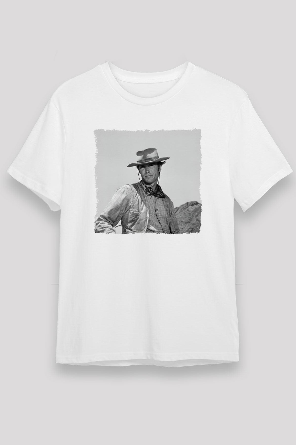 Clint Eastwood Beyaz Unisex Tişört T-Shirt - TişörtFabrikası
