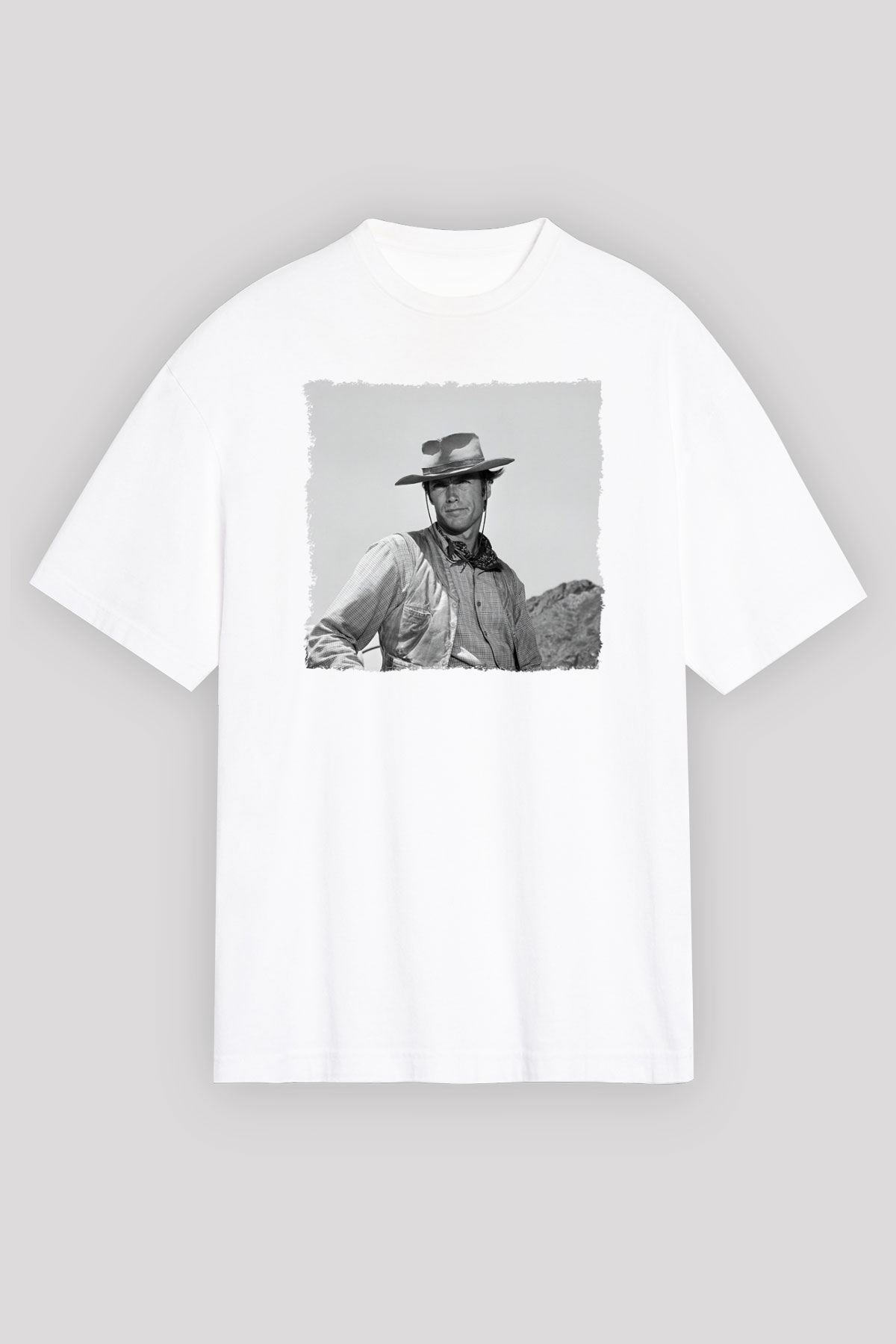 Clint Eastwood Beyaz Unisex Tişört T-Shirt - TişörtFabrikası