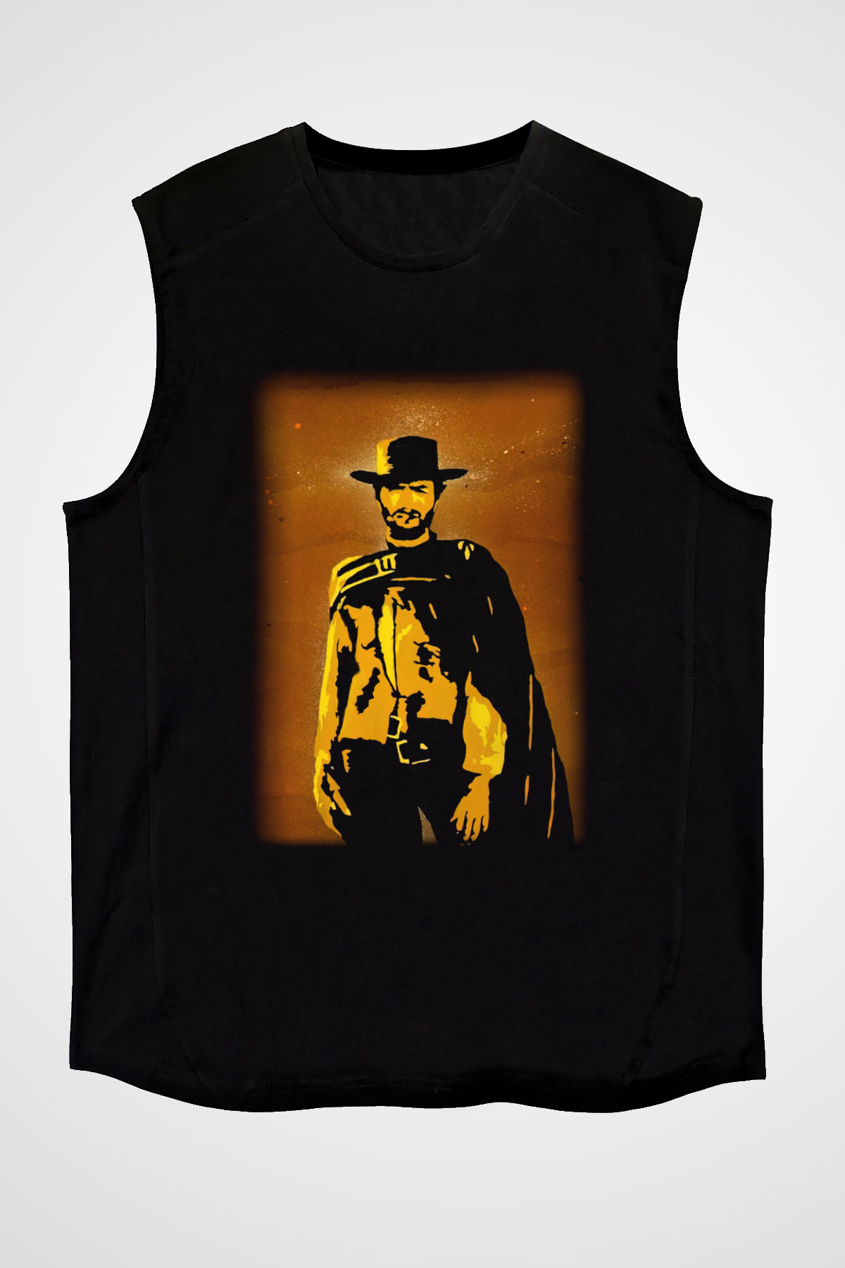 Clint Eastwood Siyah Unisex Kolsuz Tişört