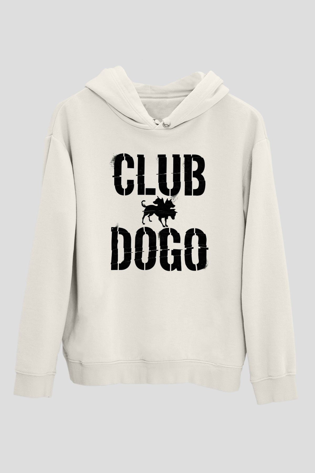 Club Dogo Beyaz Unisex Kapşonlu Sweatshirt