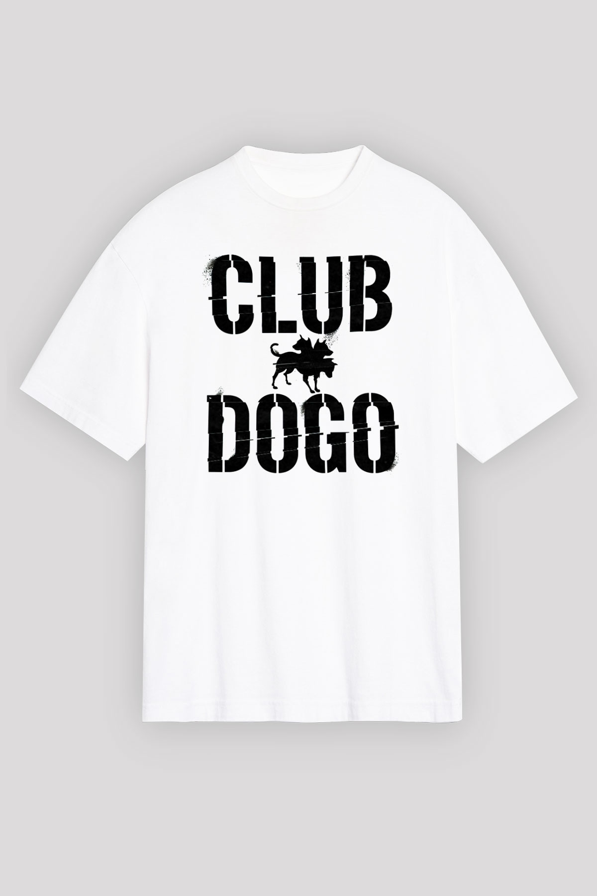 Club Dogo Beyaz Unisex Oversize Tişört T-Shirt