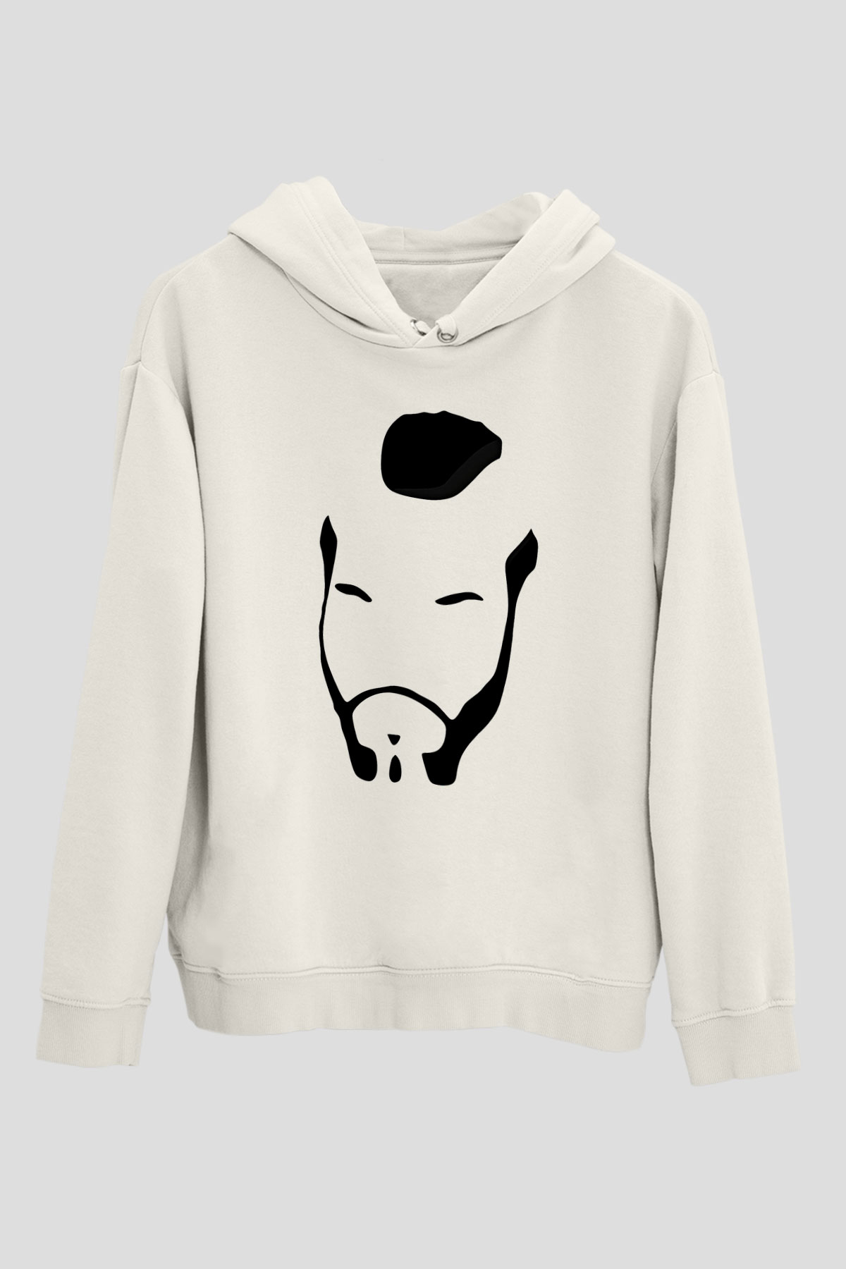 Clubber Baskılı Beyaz Unisex Kapüşonlu Sweatshirt
