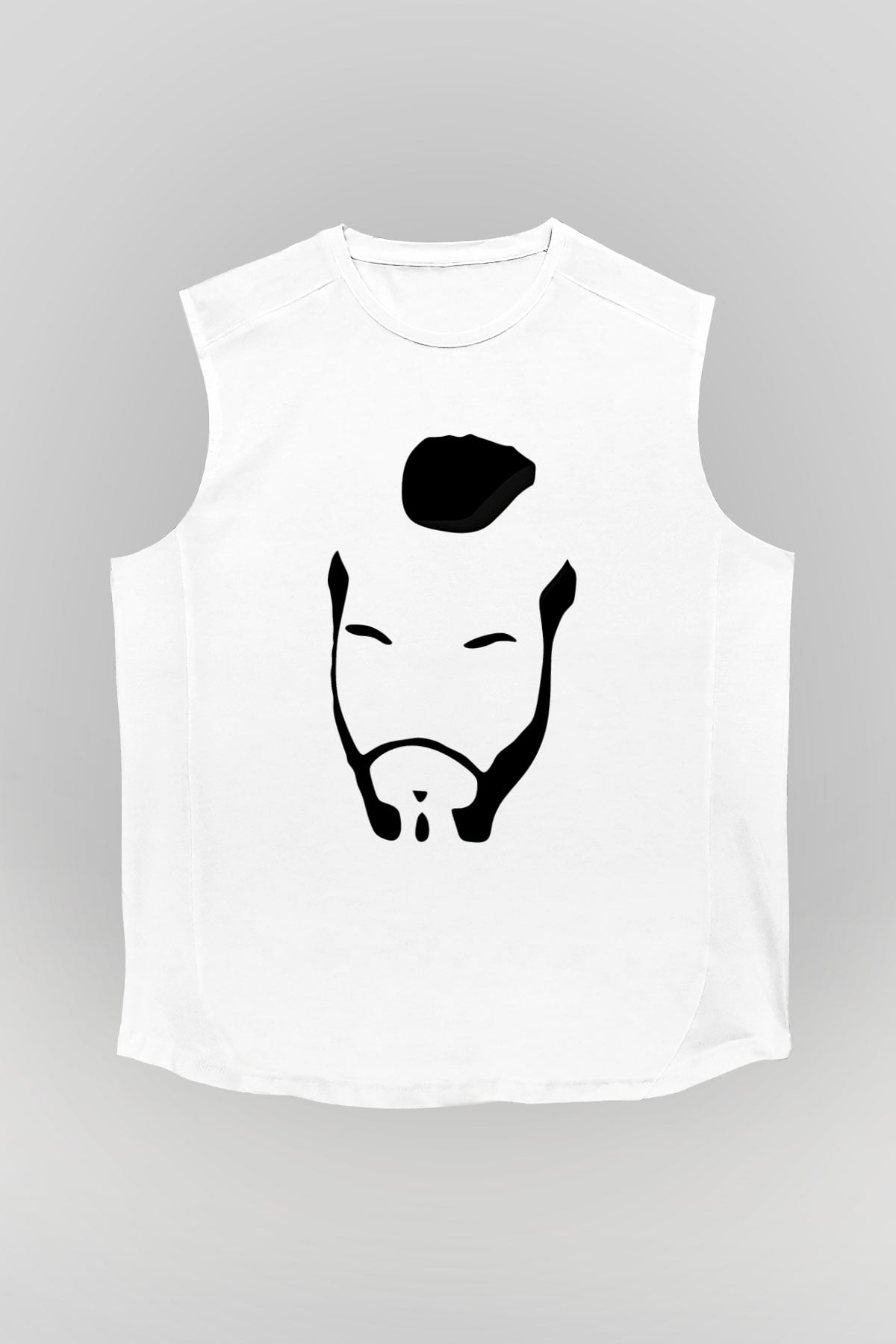 Clubber Baskılı Beyaz Unisex Kolsuz Tişört - Tshirt