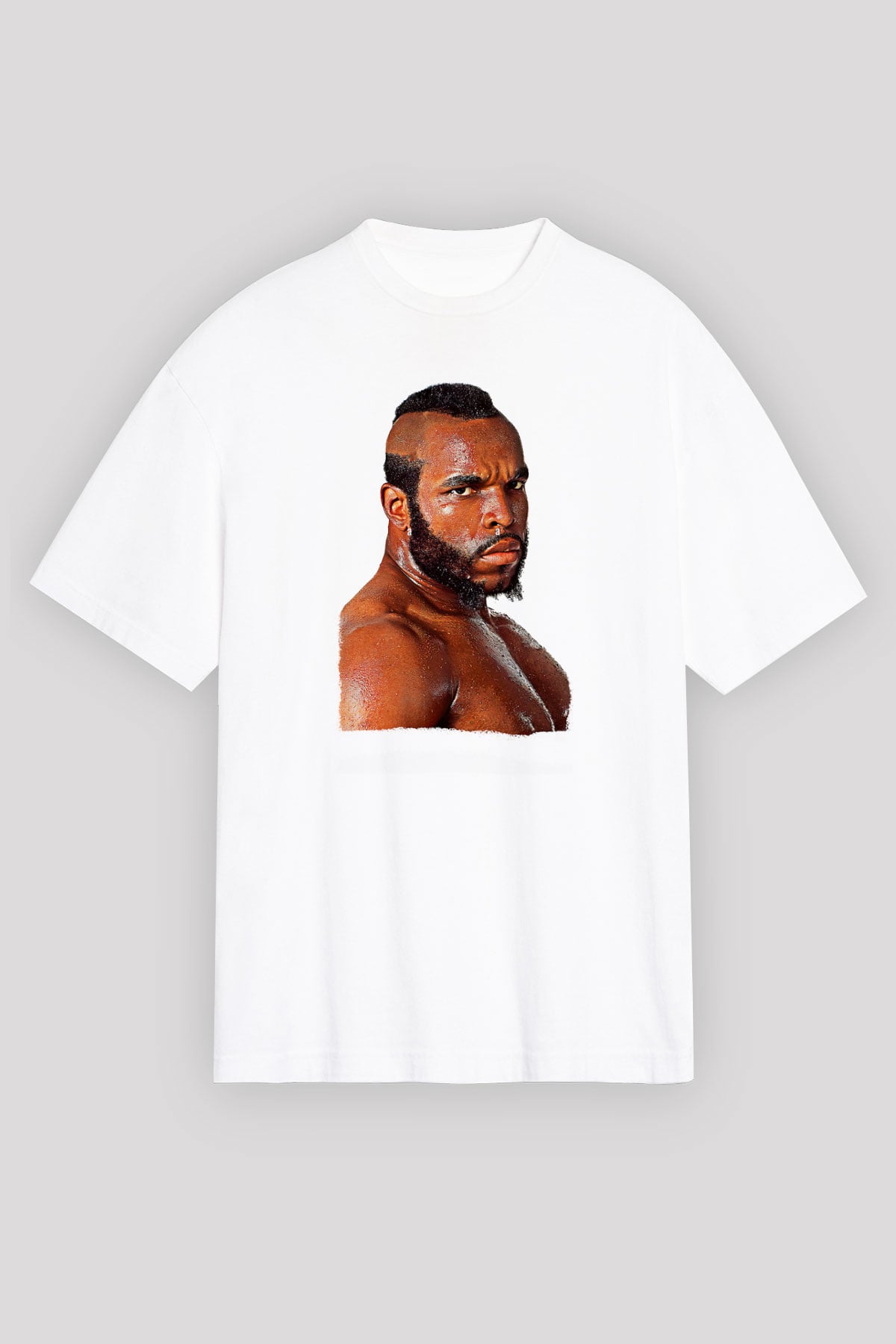 Clubber Baskılı Beyaz Unisex Oversize Tişört - Tshirt