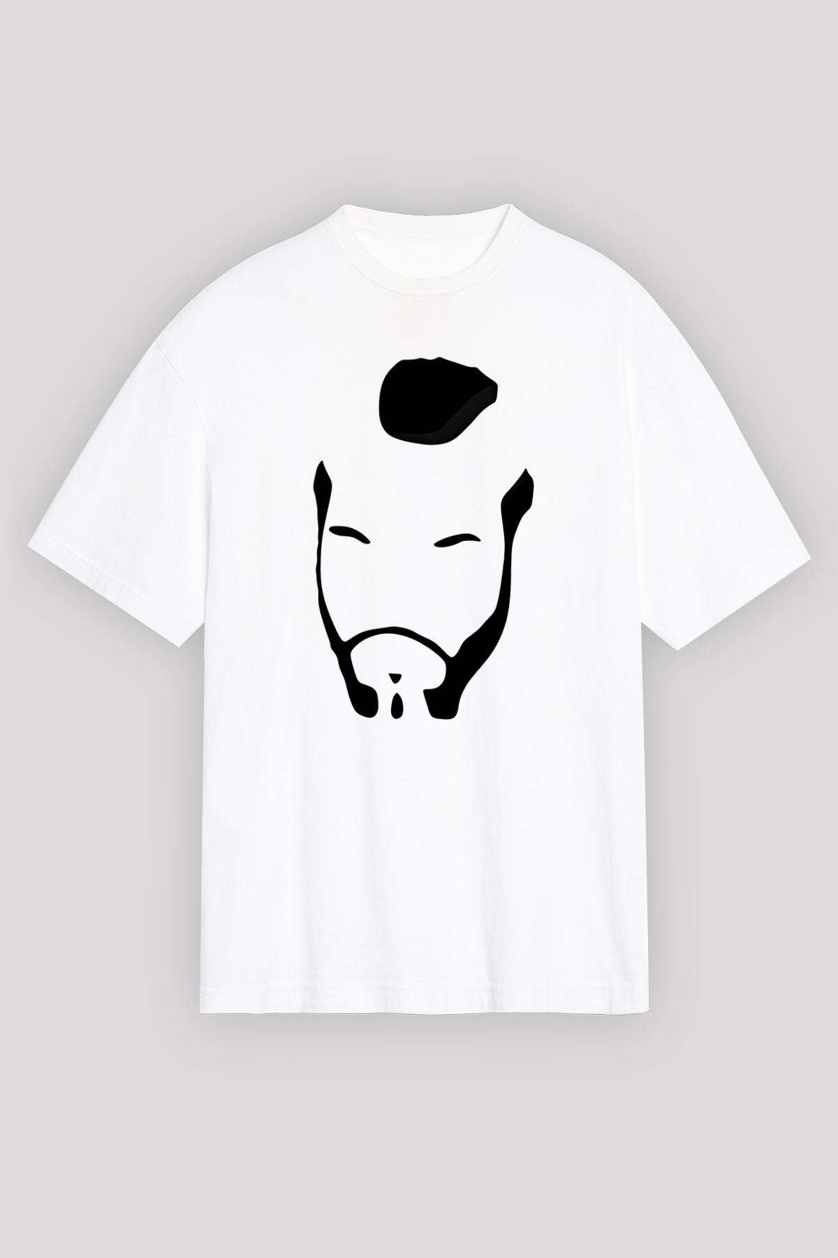 Clubber Baskılı Beyaz Unisex Oversize Tişört - Tshirt