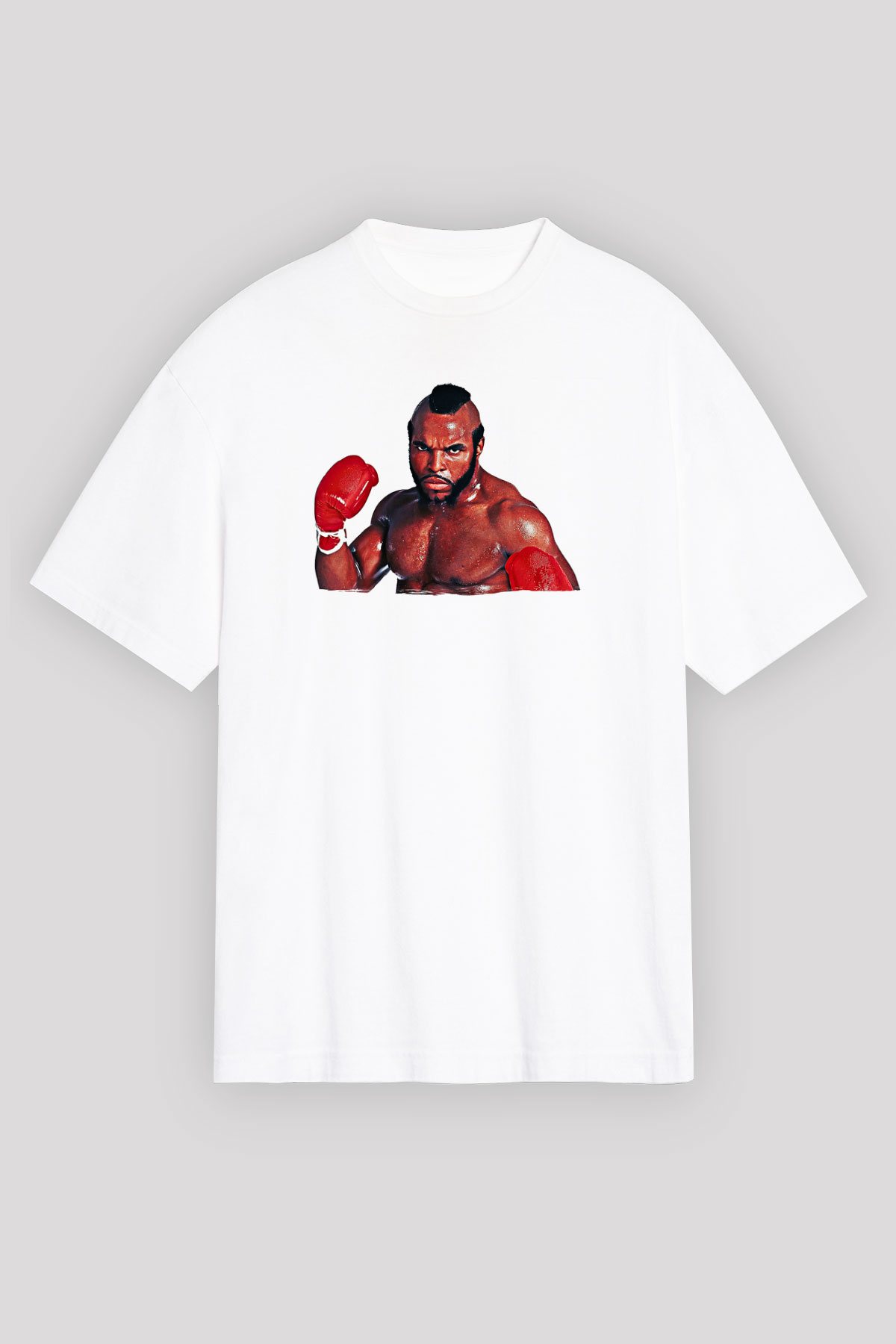 Clubber Baskılı Beyaz Unisex Oversize Tişört - Tshirt