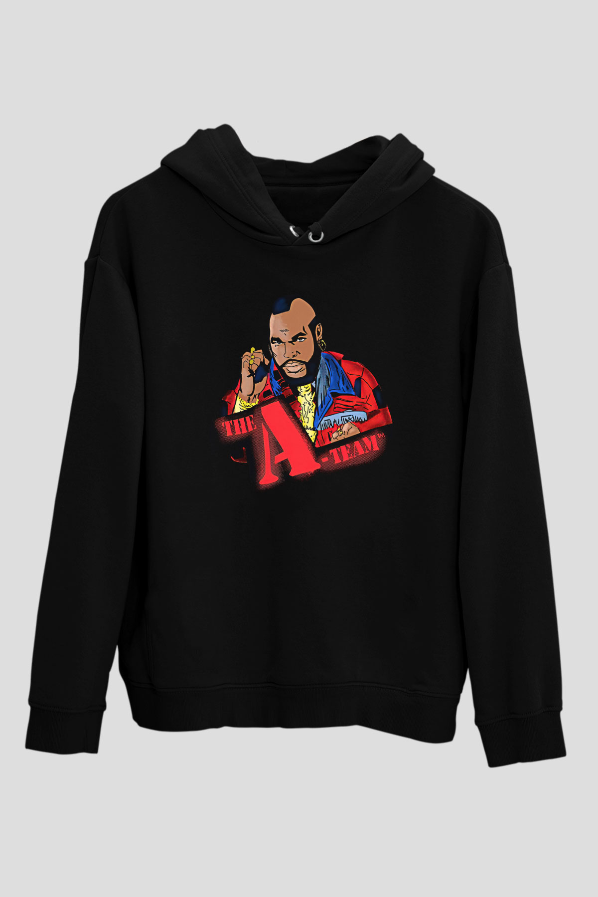 Clubber Baskılı Unisex Siyah Kapüşonlu Sweatshirt