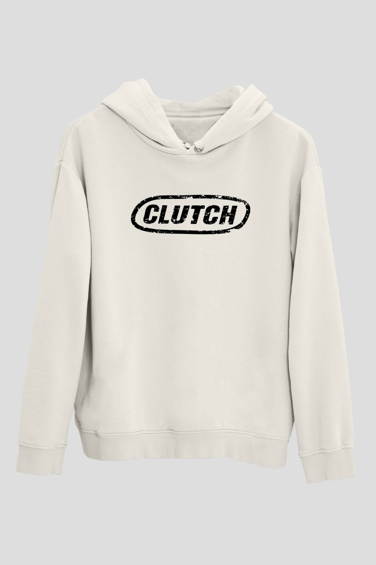 Clutch Beyaz Unisex Kapşonlu Sweatshirt