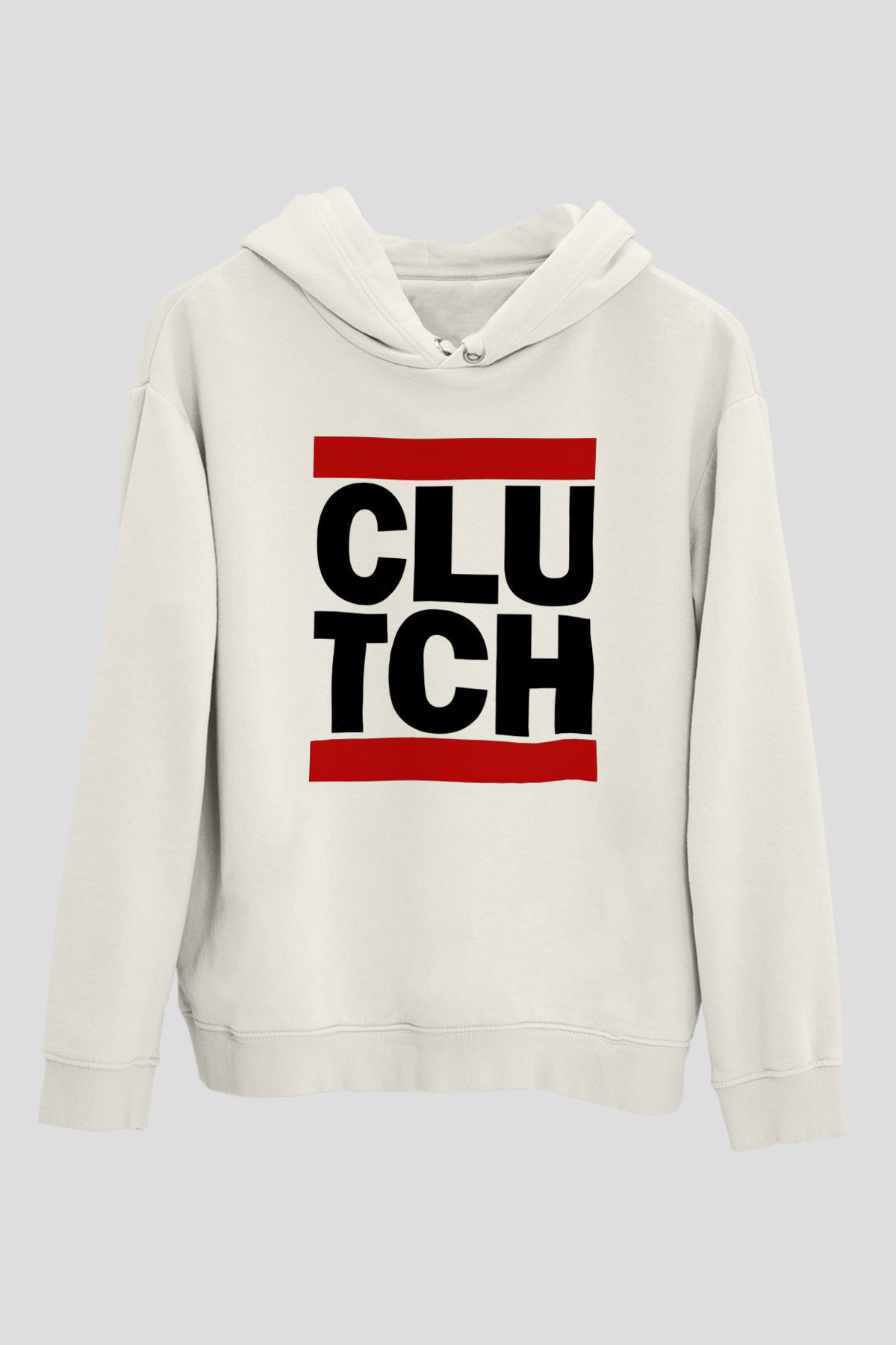 Clutch Beyaz Unisex Kapüşonlu Sweatshirt