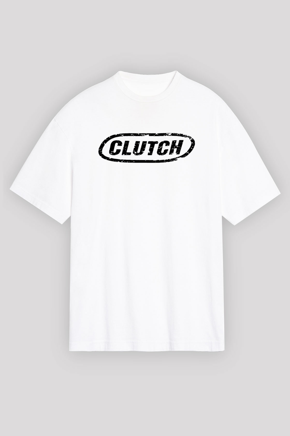 Clutch Beyaz Unisex Oversize Tişört T-Shirt