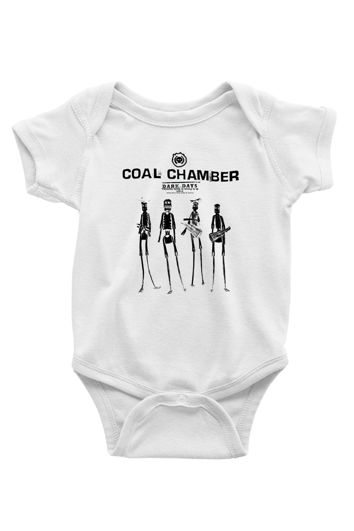 Coal Chamber Baskılı Beyaz Unisex Bebek Body - Zıbın