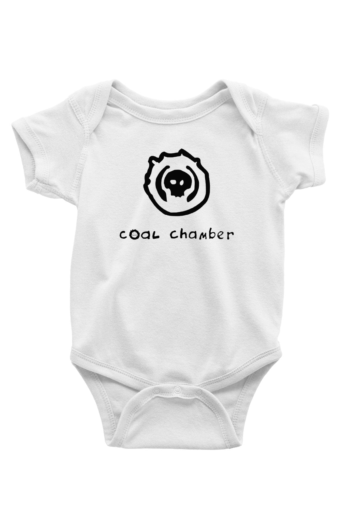 Coal Chamber Baskılı Beyaz Unisex Bebek Body - Zıbın