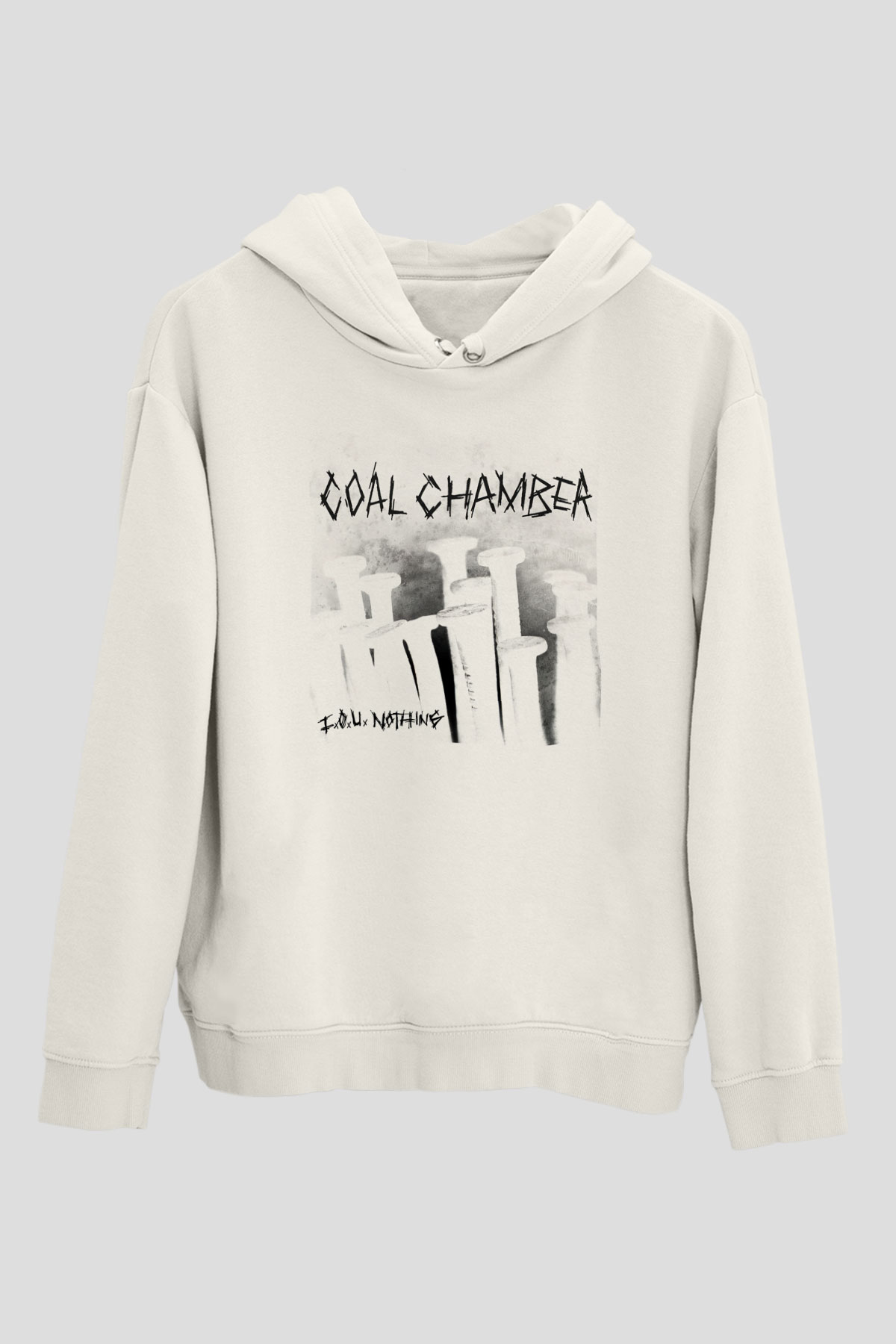 Coal Chamber Beyaz Unisex Kapşonlu Sweatshirt