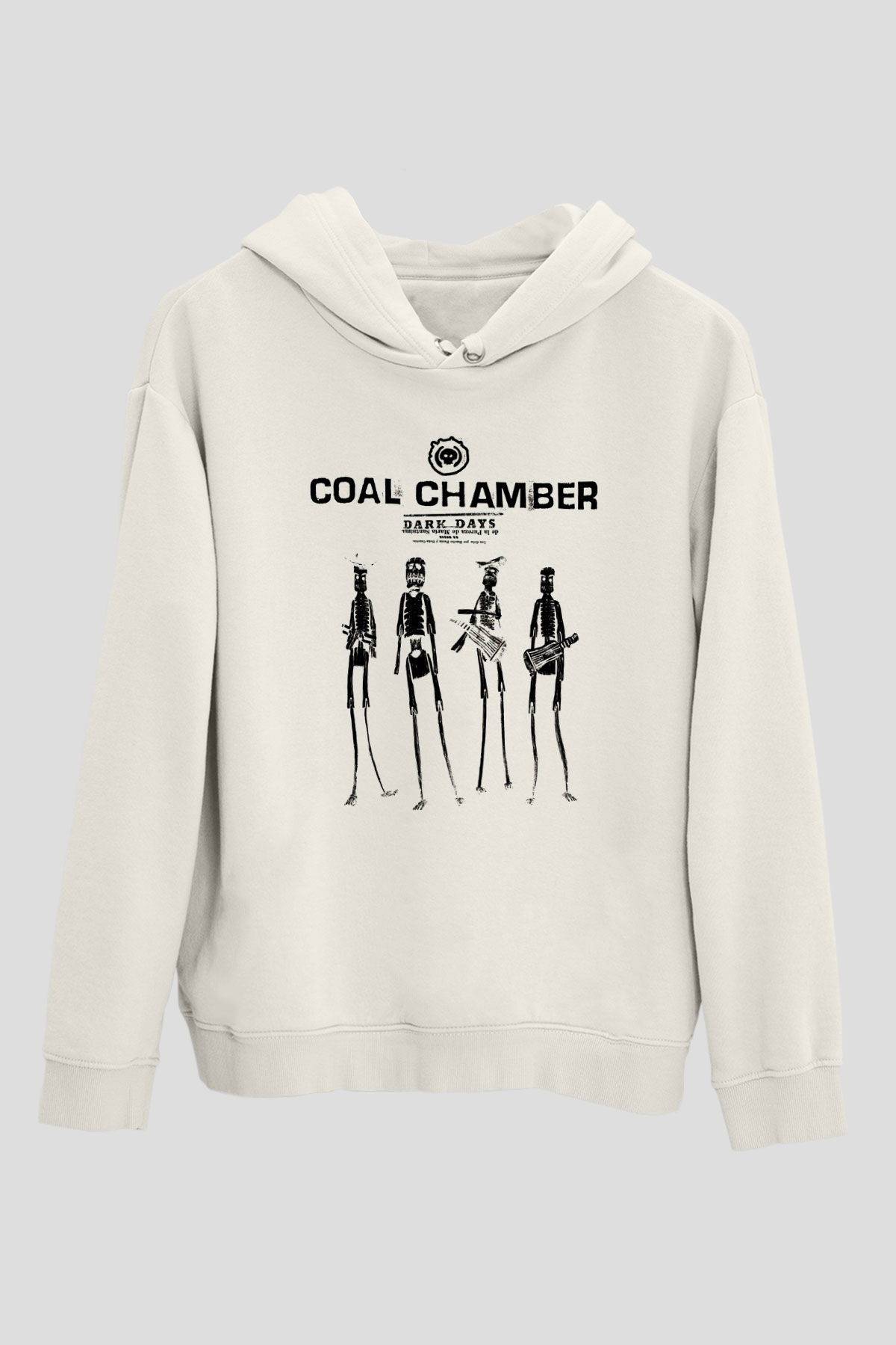 Coal Chamber Beyaz Unisex Kapşonlu Sweatshirt