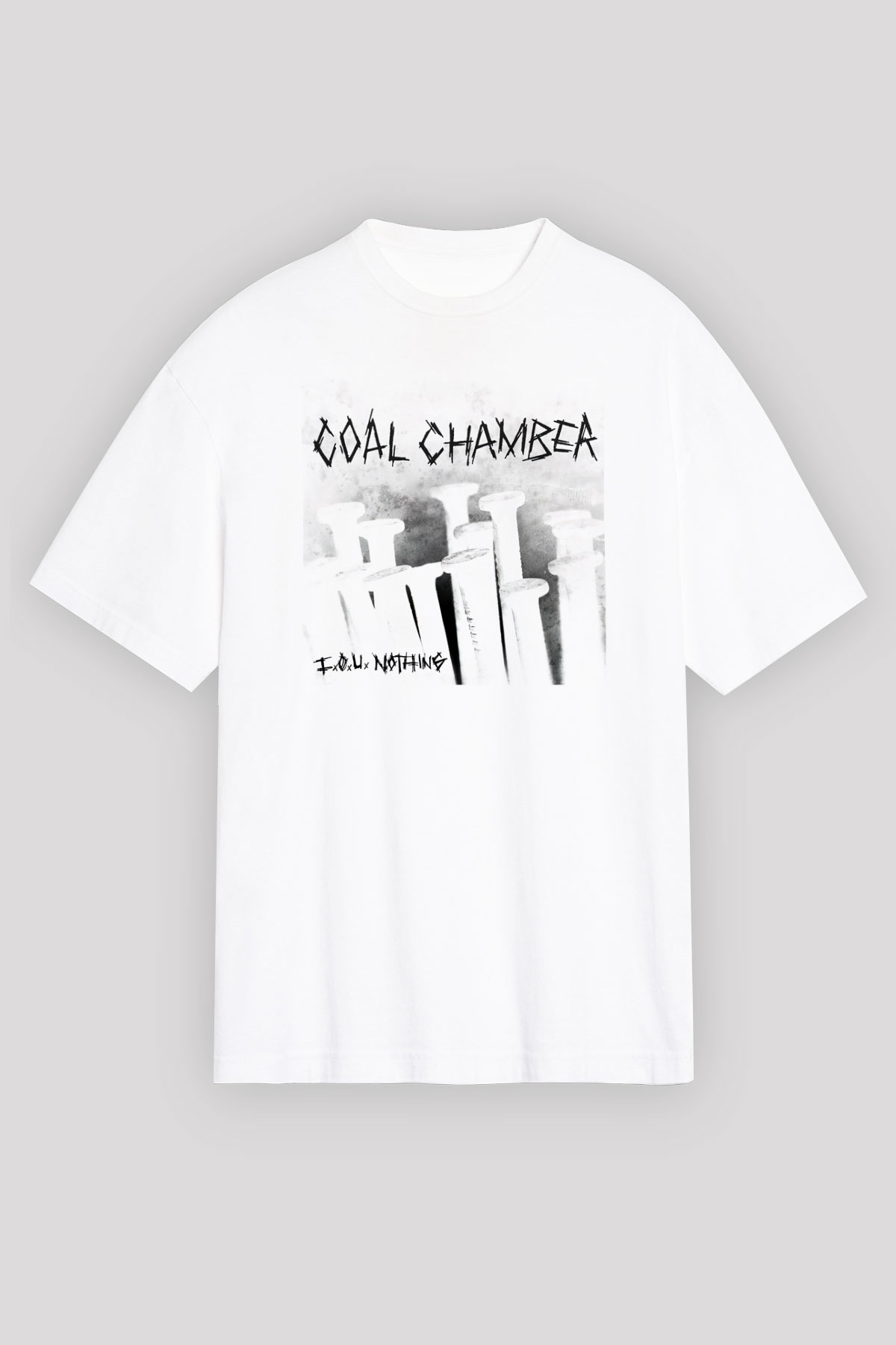 Coal Chamber Beyaz Unisex Oversize Tişört T-Shirt