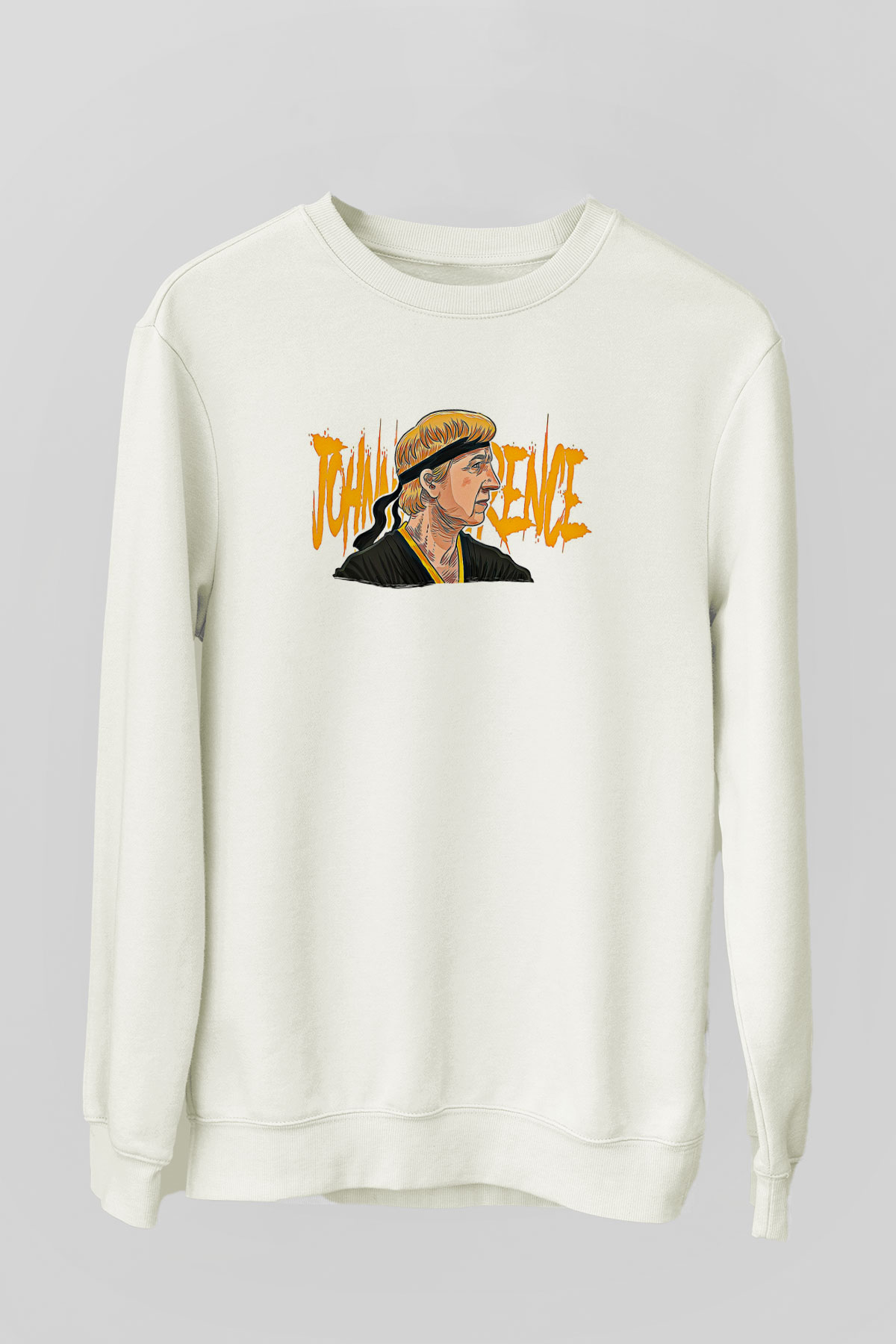 Cobra Kai Baskılı Beyaz Unisex Sweatshirt