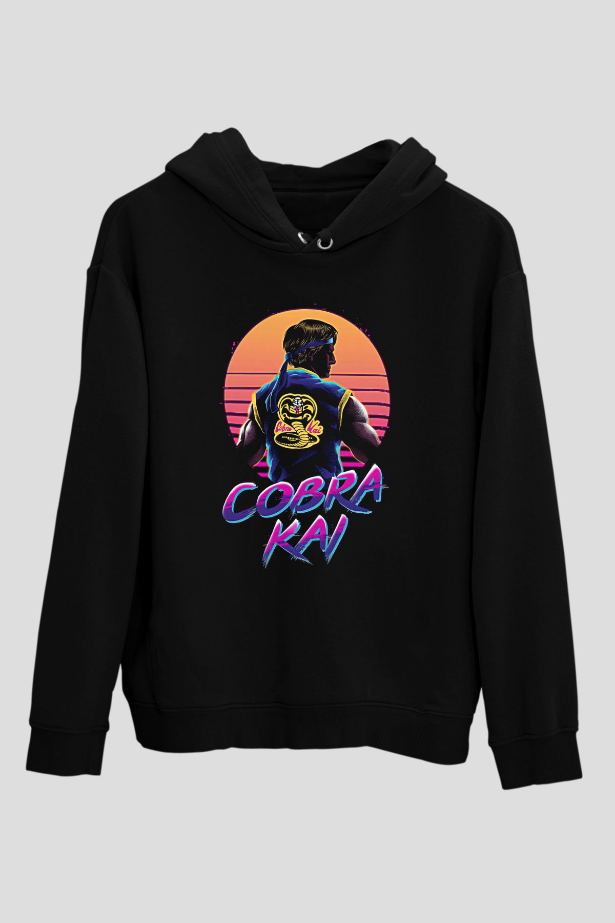 Cobra Kai Baskılı Unisex Siyah Hoodie