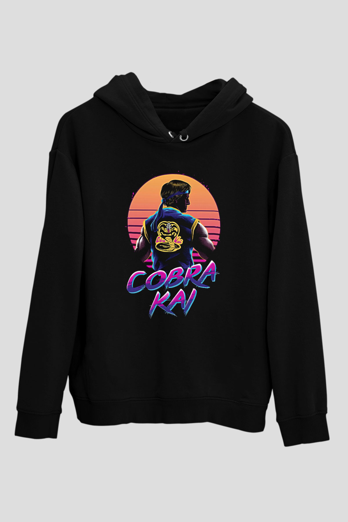 Cobra Kai Baskılı Unisex Siyah Hoodie