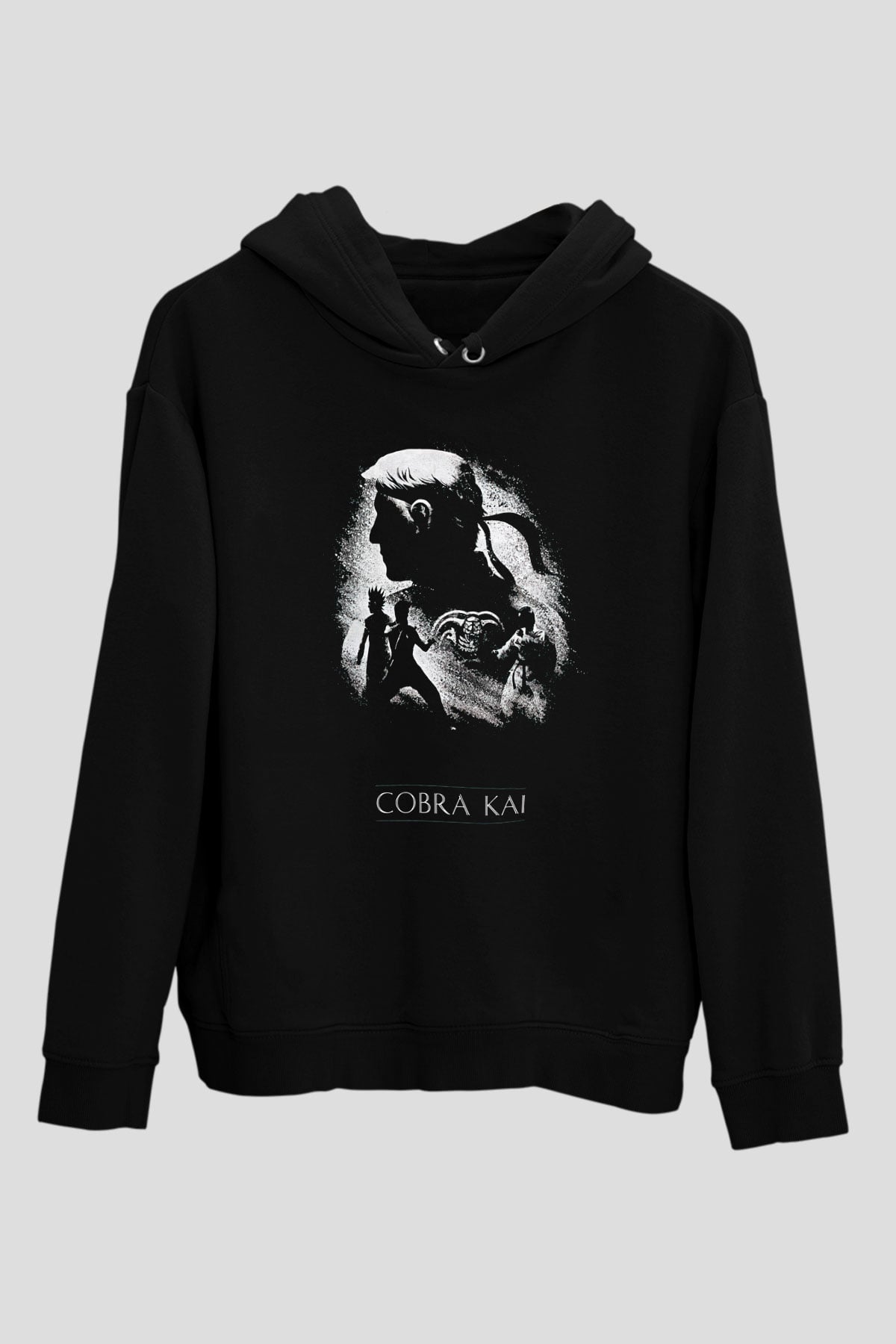 Cobra Kai Baskılı Unisex Siyah Hoodie