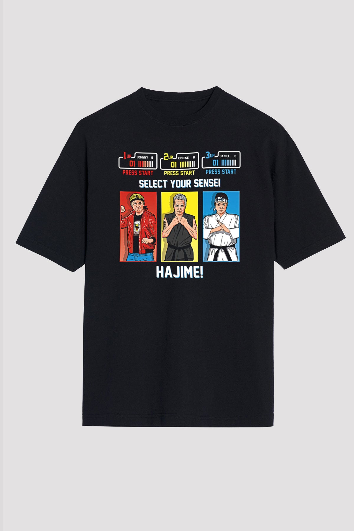 Cobra Kai Baskılı Unisex Siyah Oversize Tişört - Tshirt