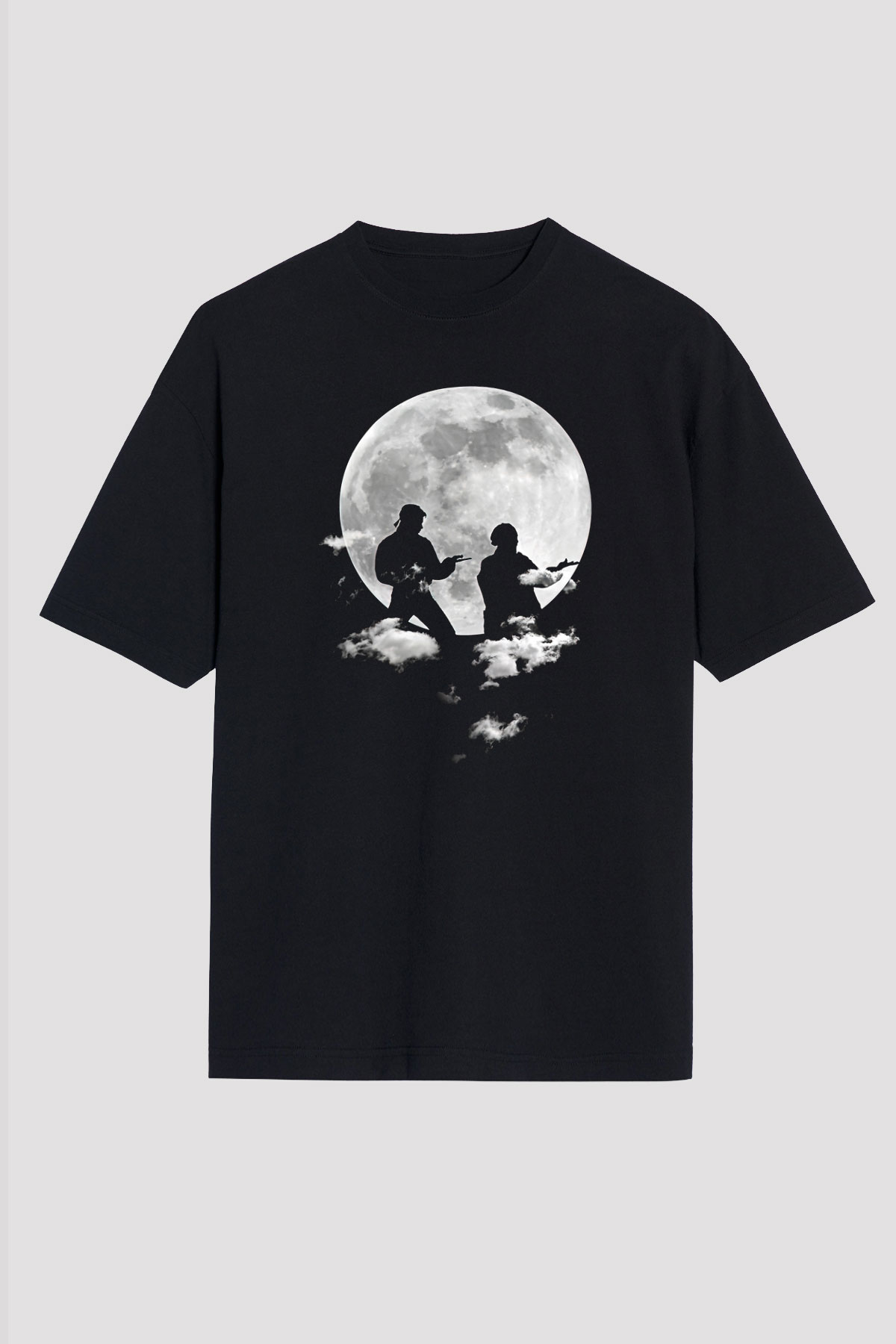 Cobra Kai Baskılı Unisex Siyah Oversize Tişört - Tshirt