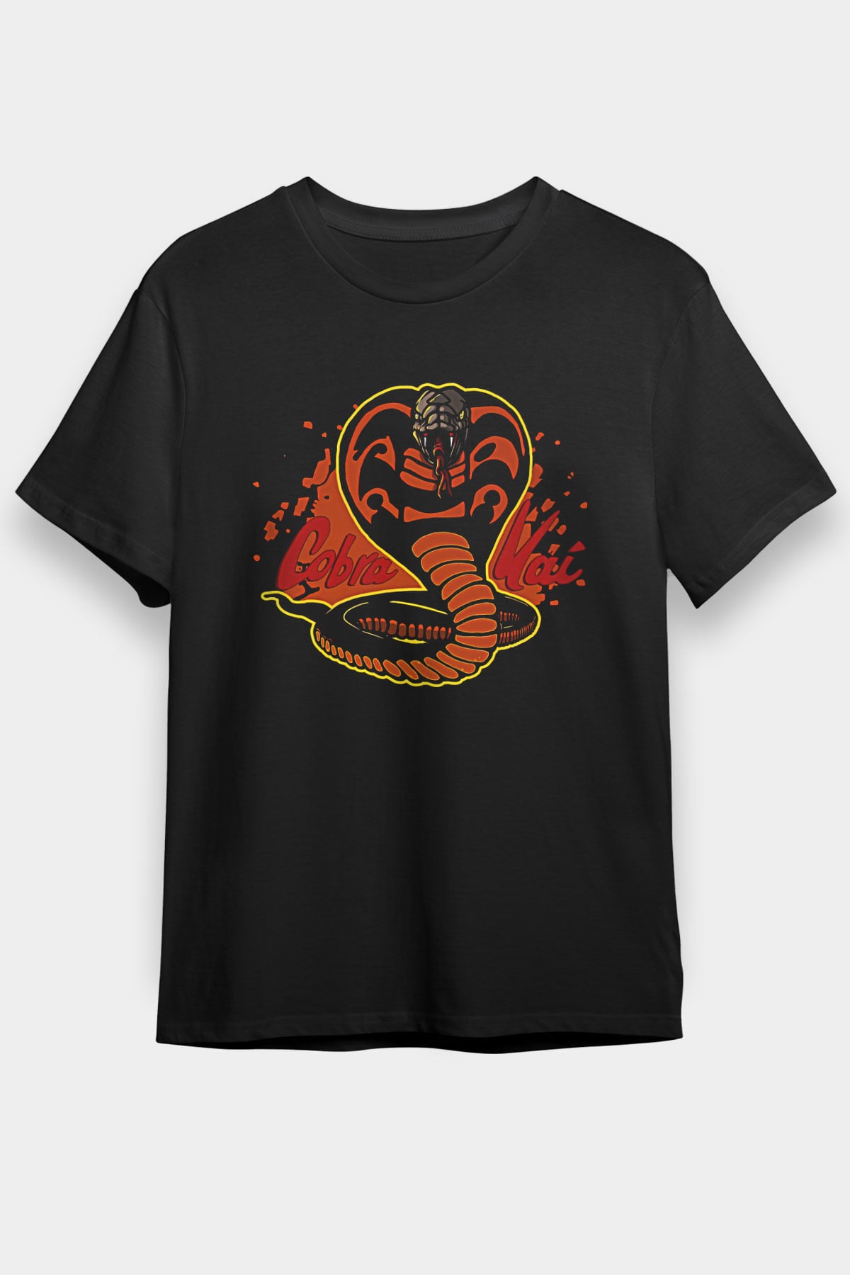 Cobra Kai Baskılı Unisex Siyah Tişört - Tshirt