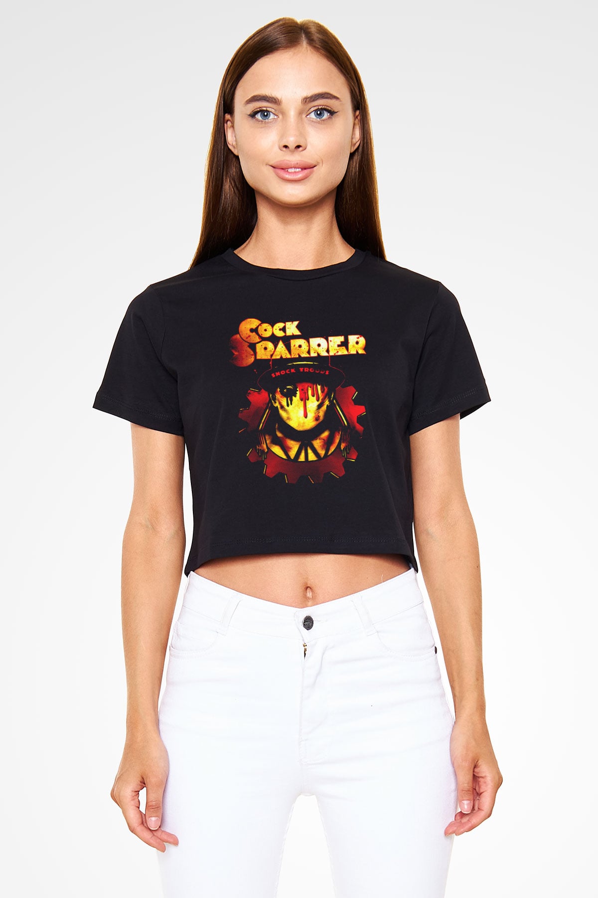 Cock Sparrer Siyah  Crop Top Tişört